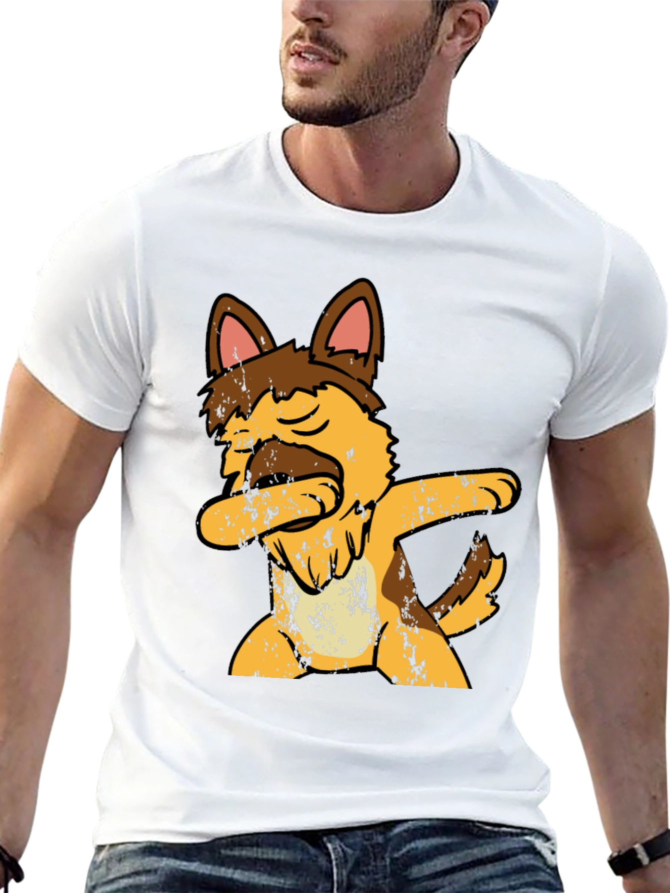 Dabbing Dog Graphic Tee - Mens Black T-Shirt