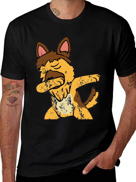 Dabbing Dog Graphic Tee - Mens Black T-Shirt