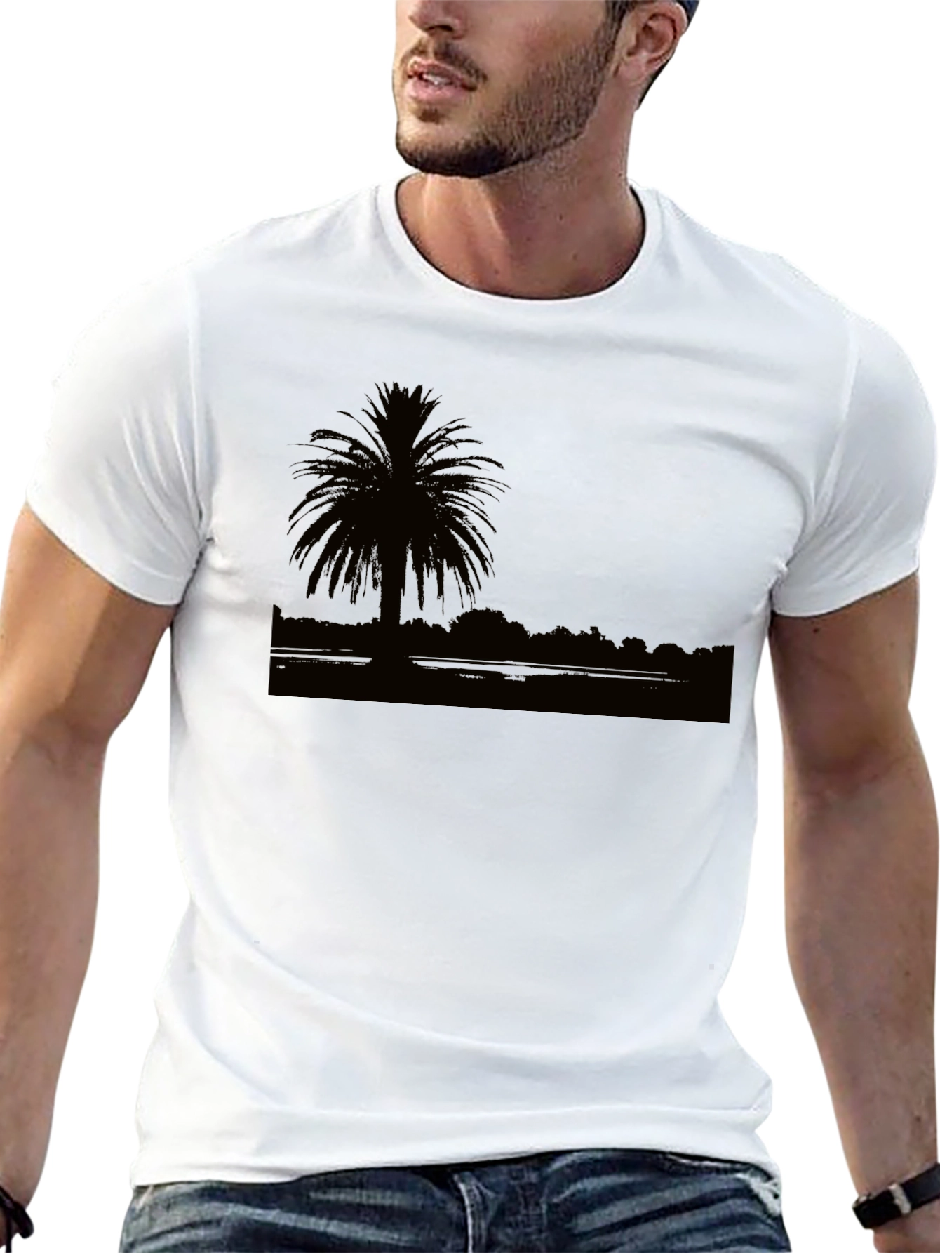 Silhouette Palm Tree Graphic T-Shirt