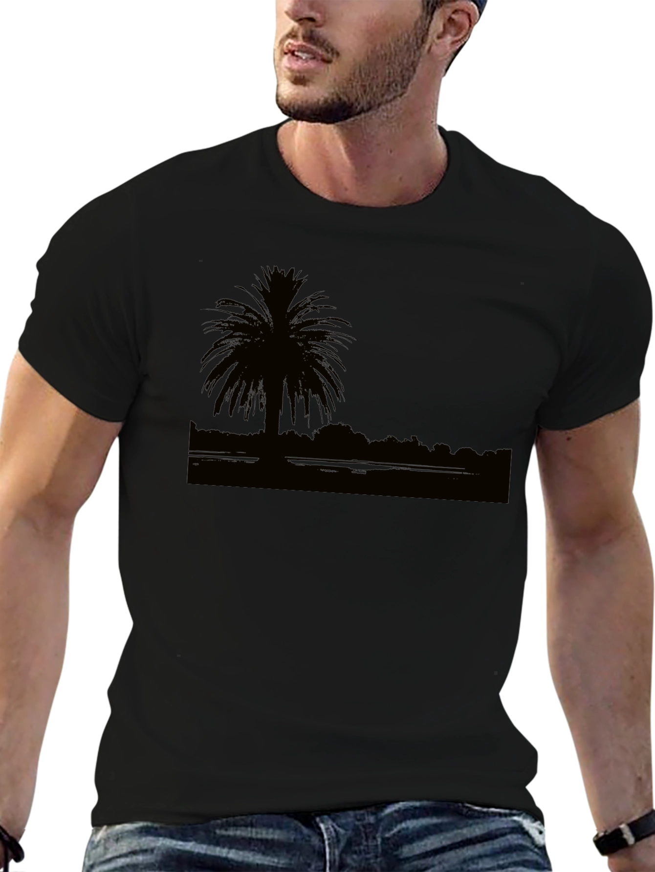 Silhouette Palm Tree Graphic T-Shirt