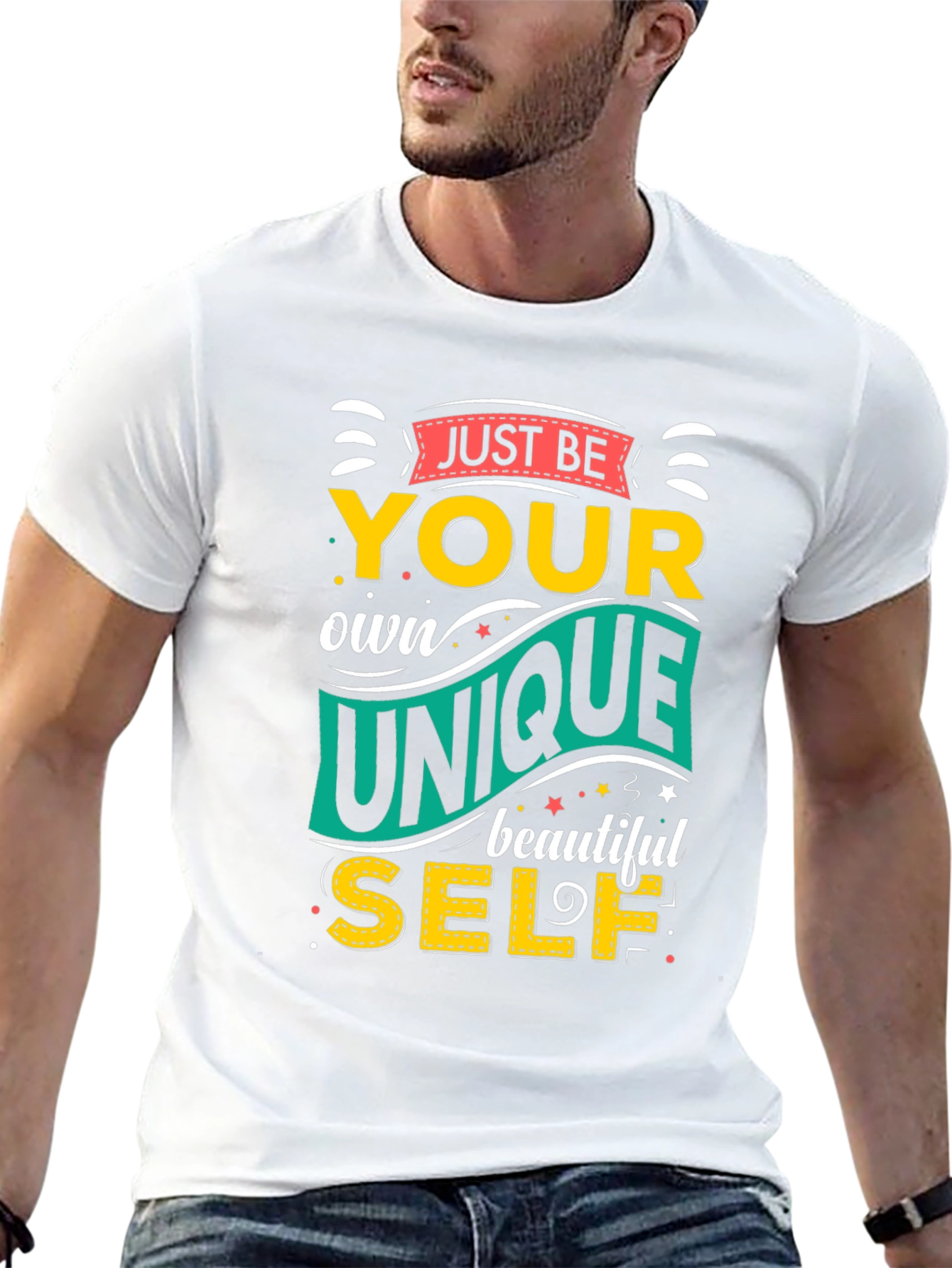 Just Be Your Own Unique Self Black Graphic Tee