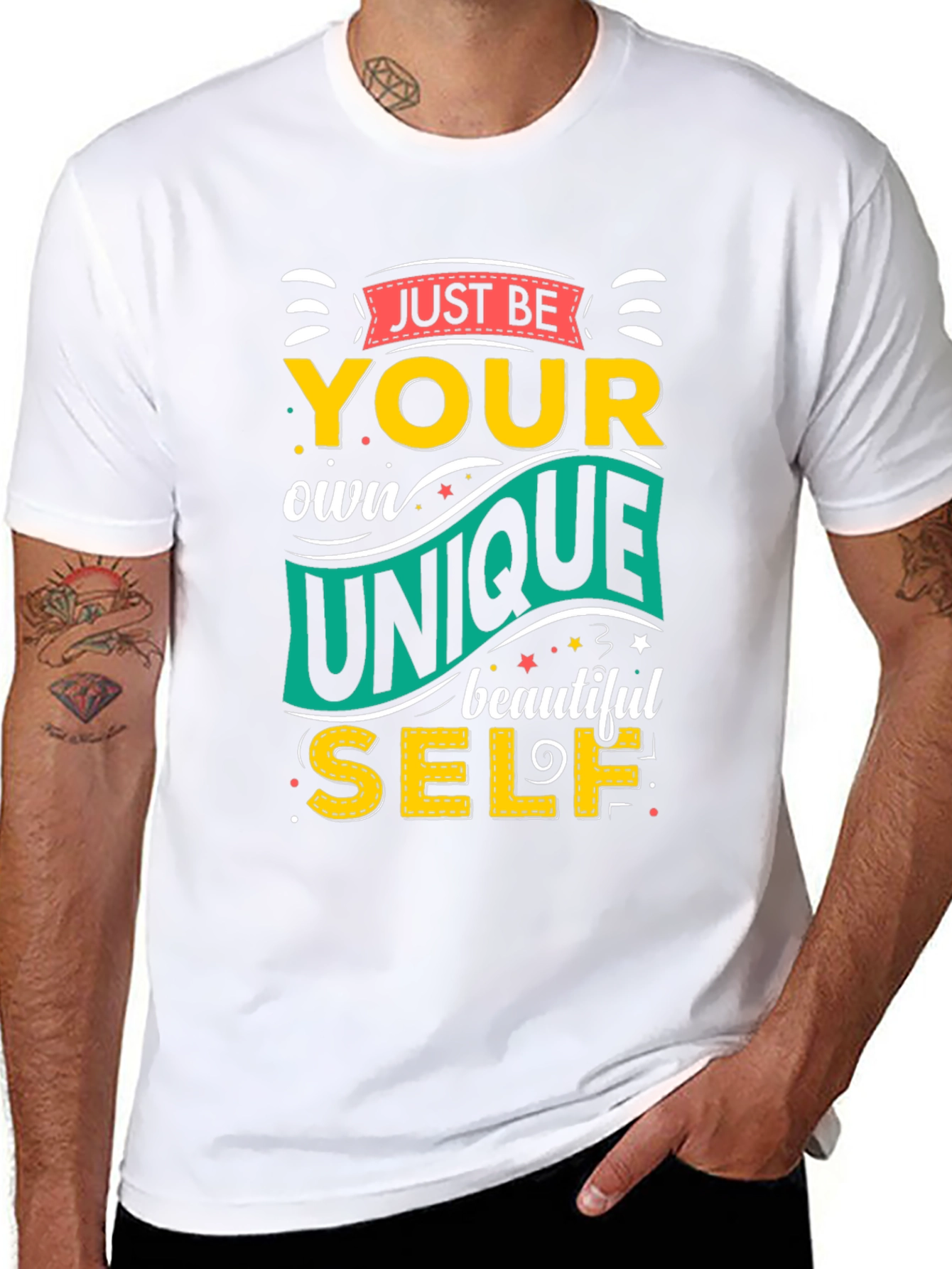 Just Be Your Own Unique Self Black Graphic Tee