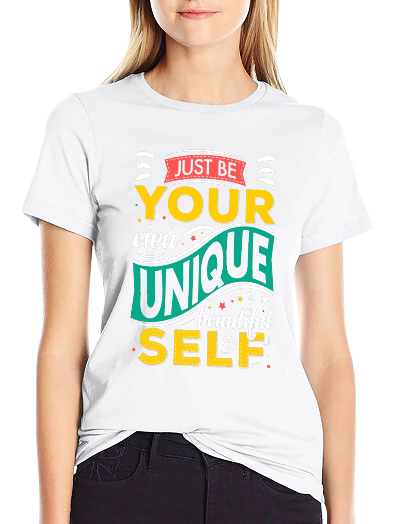 Just Be Your Own Unique Self Black Graphic Tee