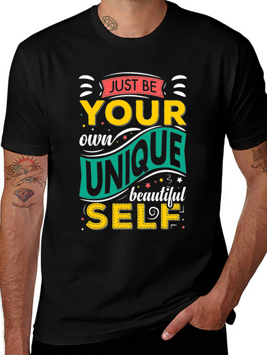Just Be Your Own Unique Self Black Graphic Tee