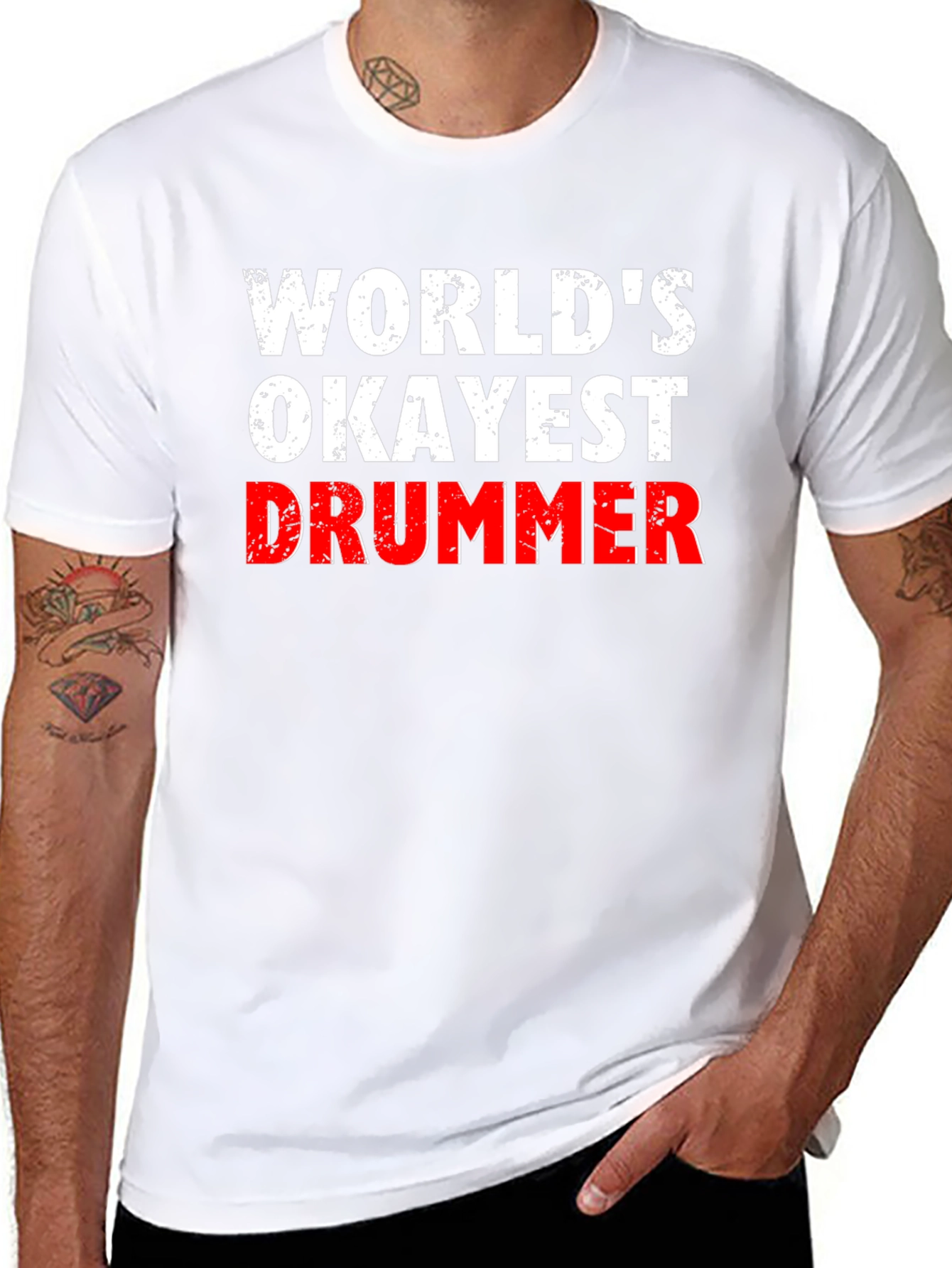 Worlds Okayest Drummer T-Shirt - Black