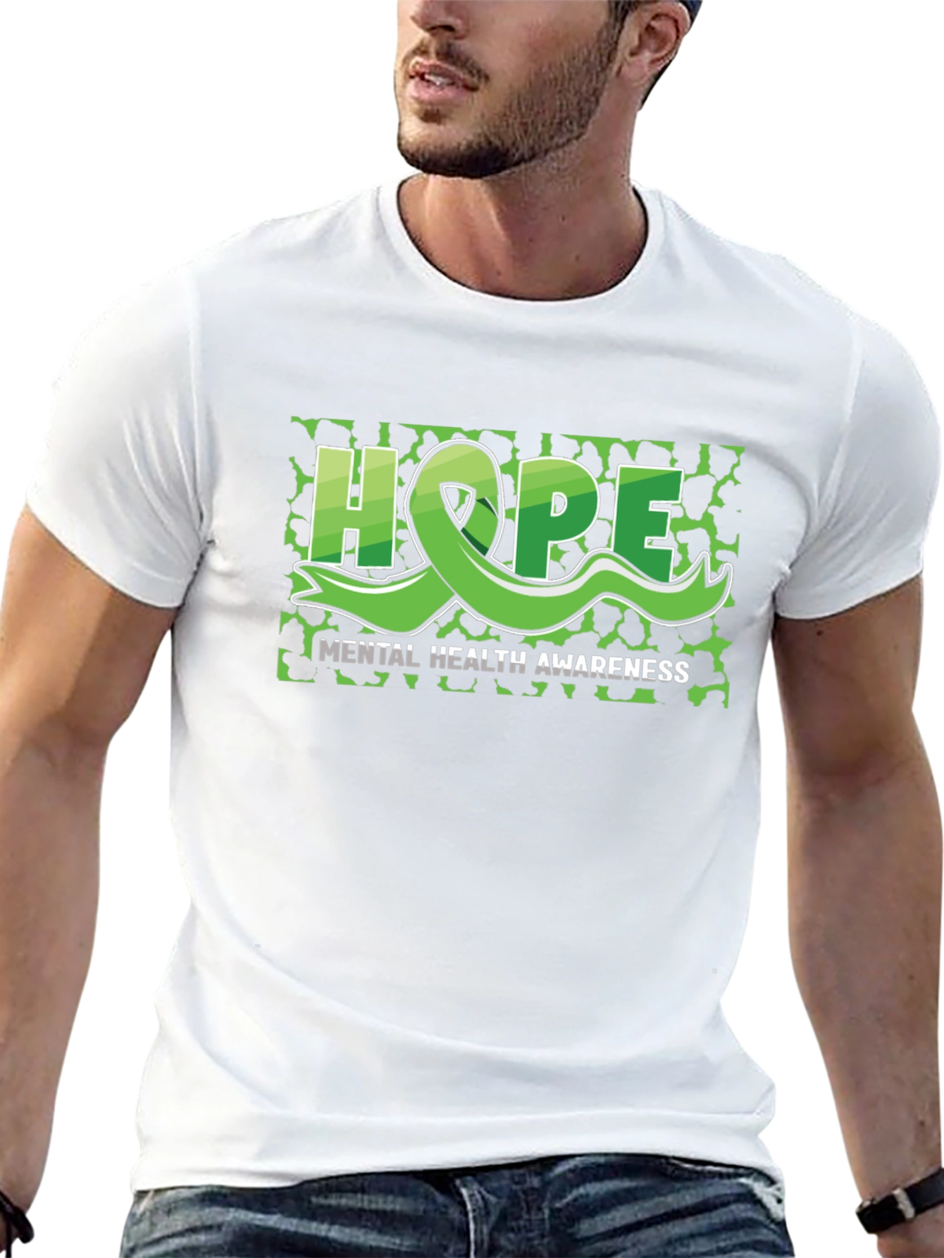 Mental Health Awareness Tee - Hope Ribbon