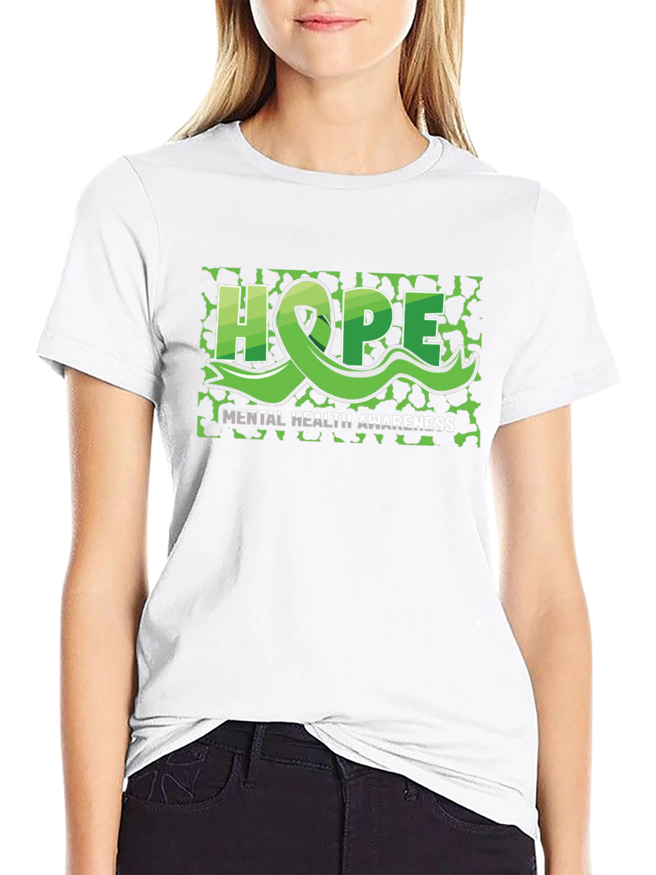 Mental Health Awareness Tee - Hope Ribbon