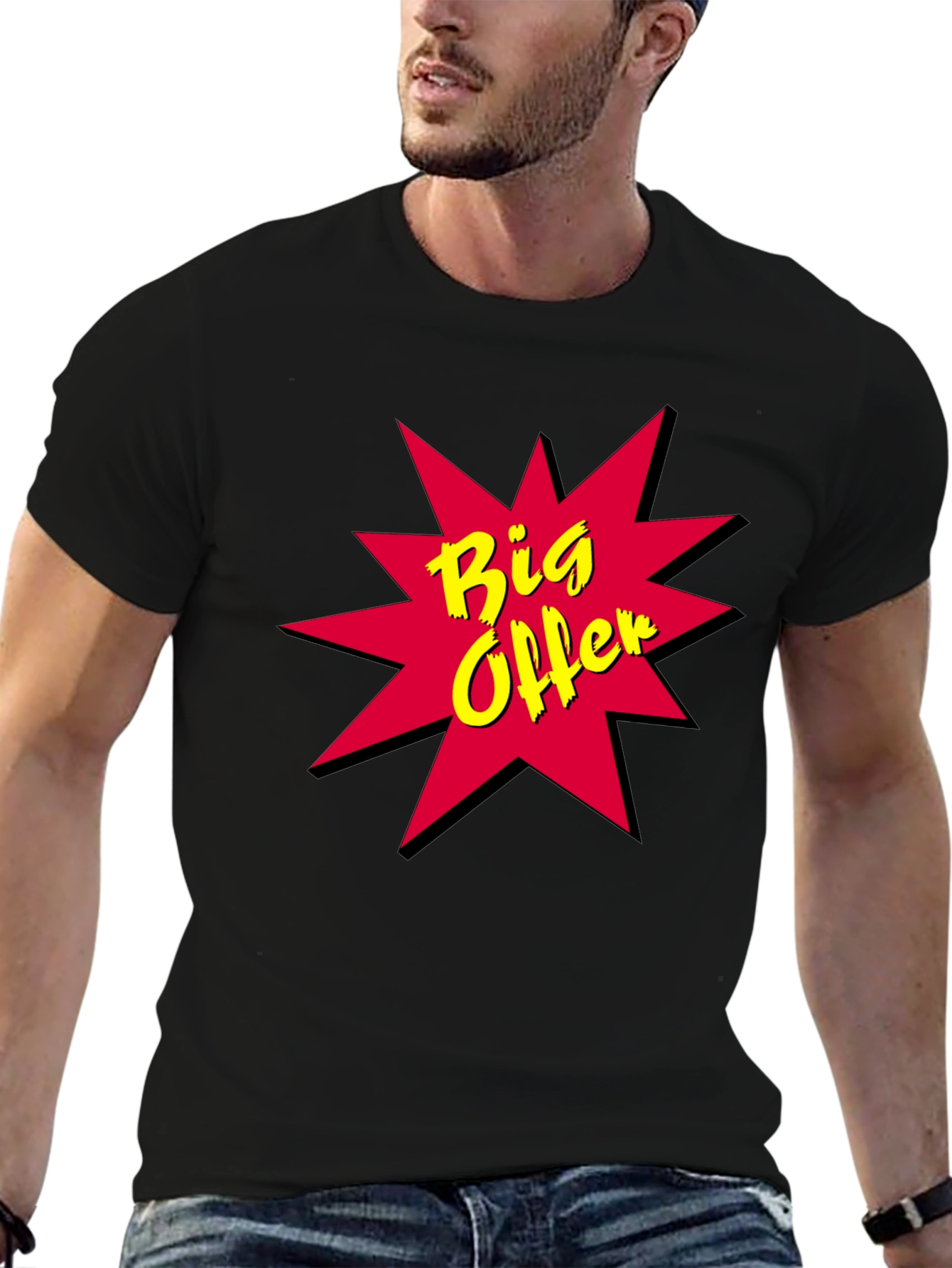 Big Offer Black T-Shirt - Bold Design