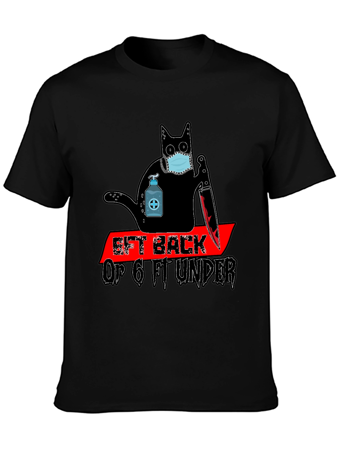 Social Distance Killer Cat Graphic Tee