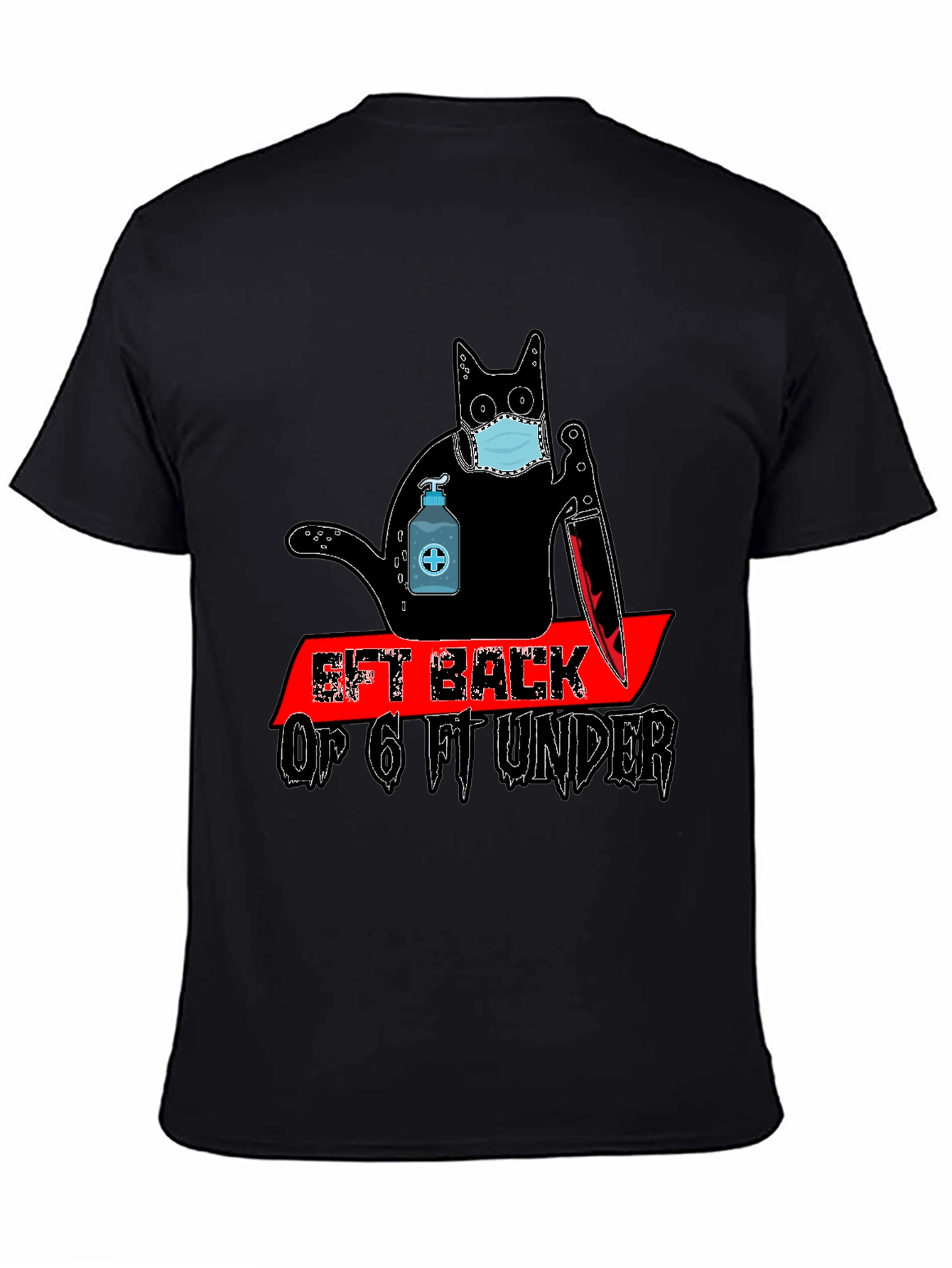Social Distance Killer Cat Graphic Tee