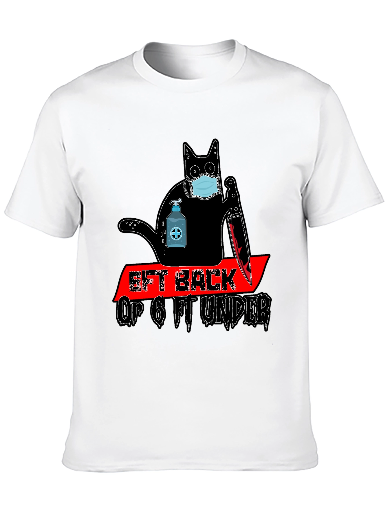 Social Distance Killer Cat Graphic Tee