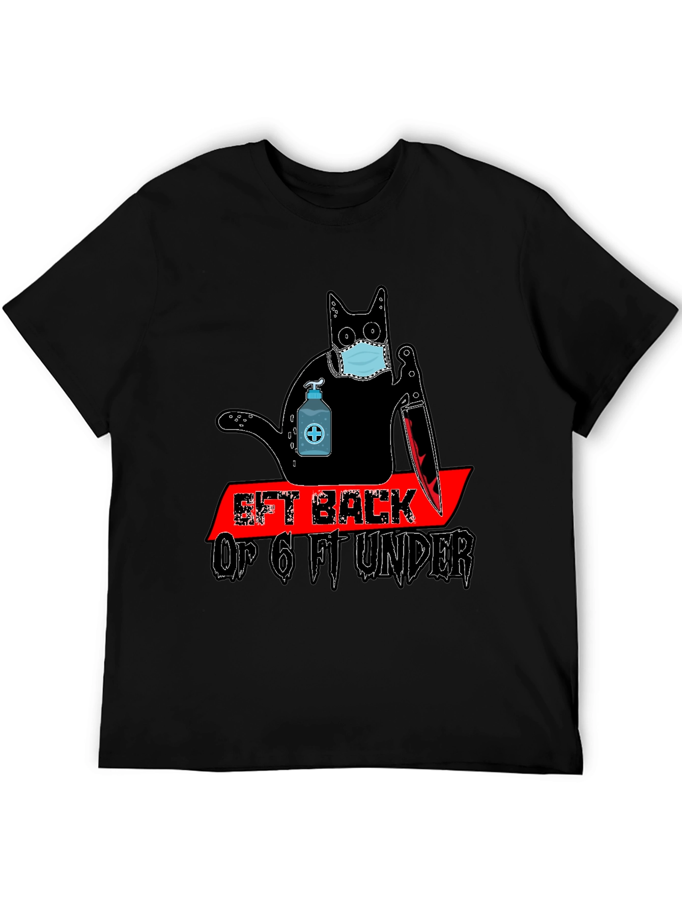 Social Distance Killer Cat Graphic Tee