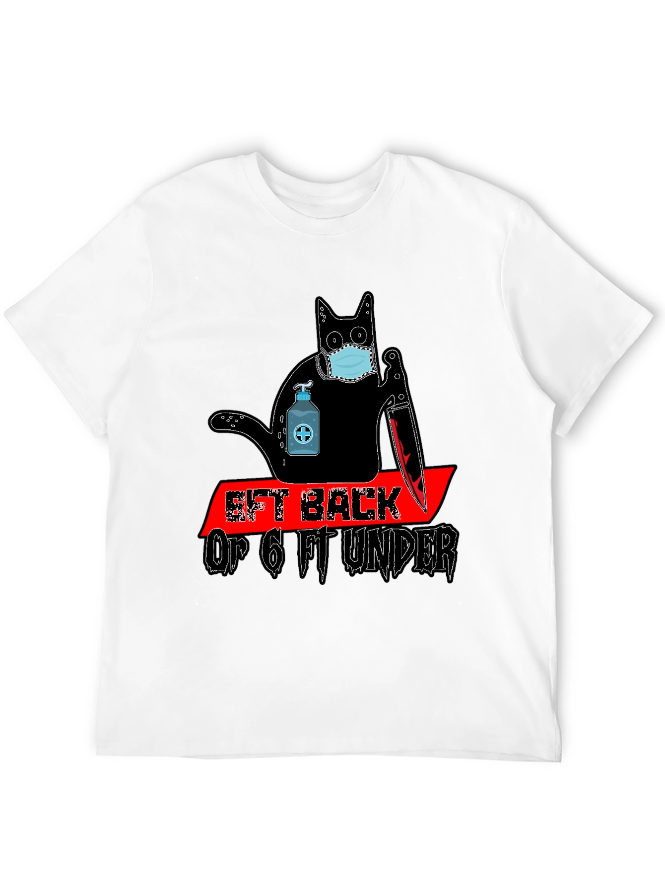 Social Distance Killer Cat Graphic Tee