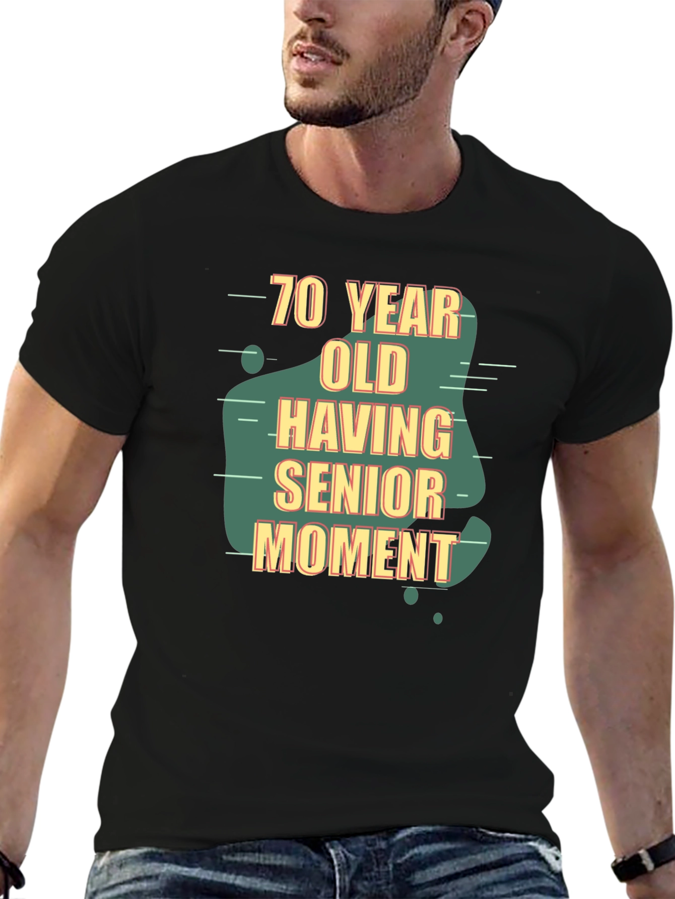 70 Year Old Senior Moment Black T-Shirt