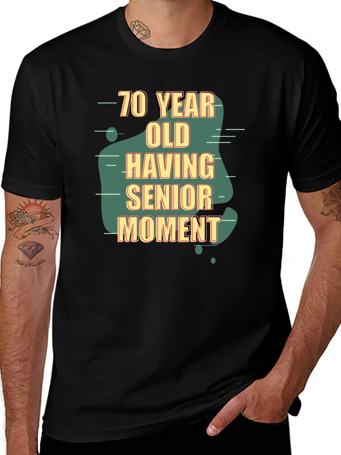 70 Year Old Senior Moment Black T-Shirt