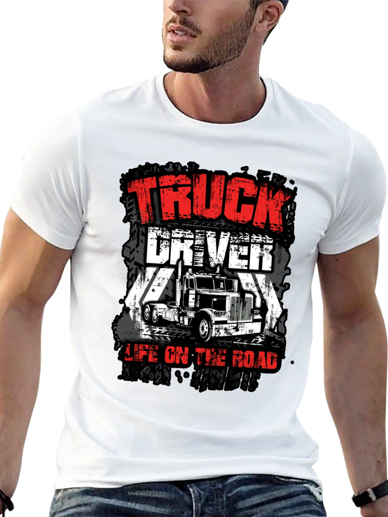 Truck Driver Life on the Road Graphic Tee