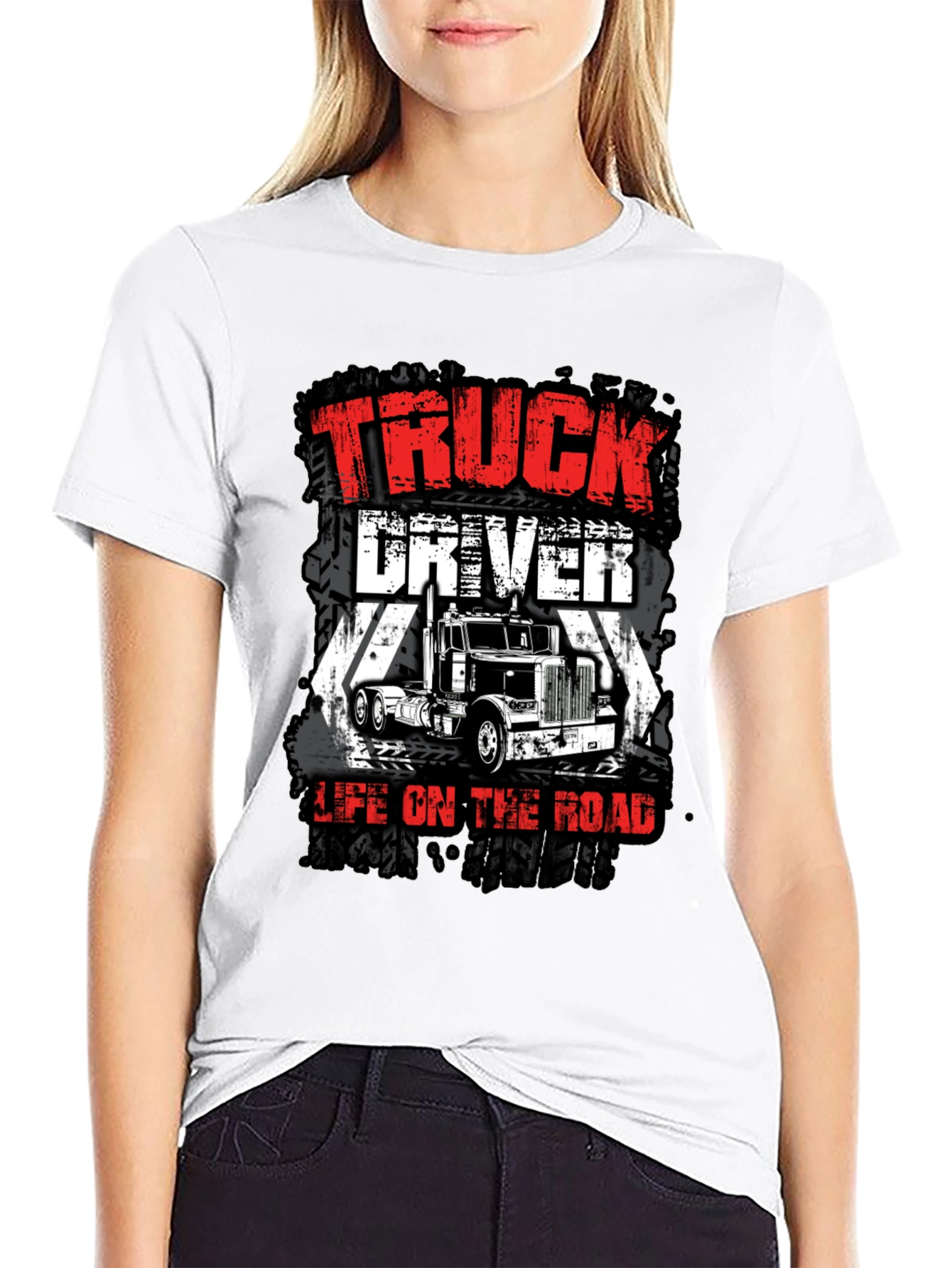 Truck Driver Life on the Road Graphic Tee