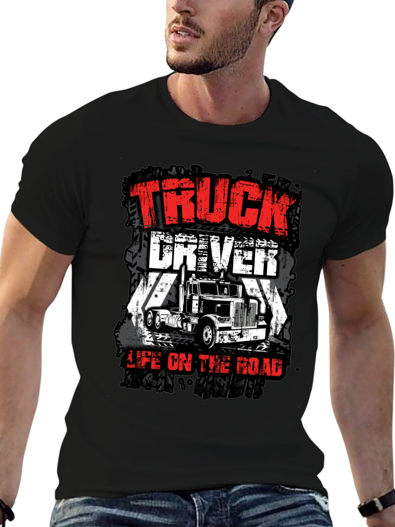 Truck Driver Life on the Road Graphic Tee