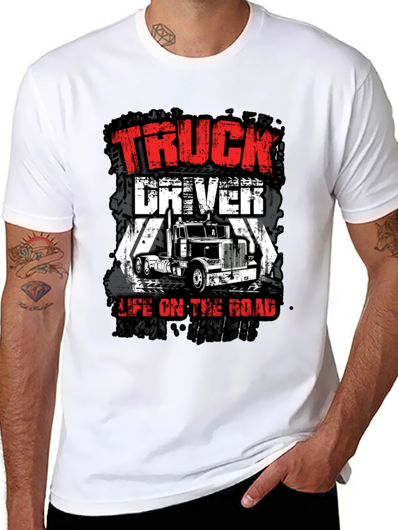 Truck Driver Life on the Road Graphic Tee