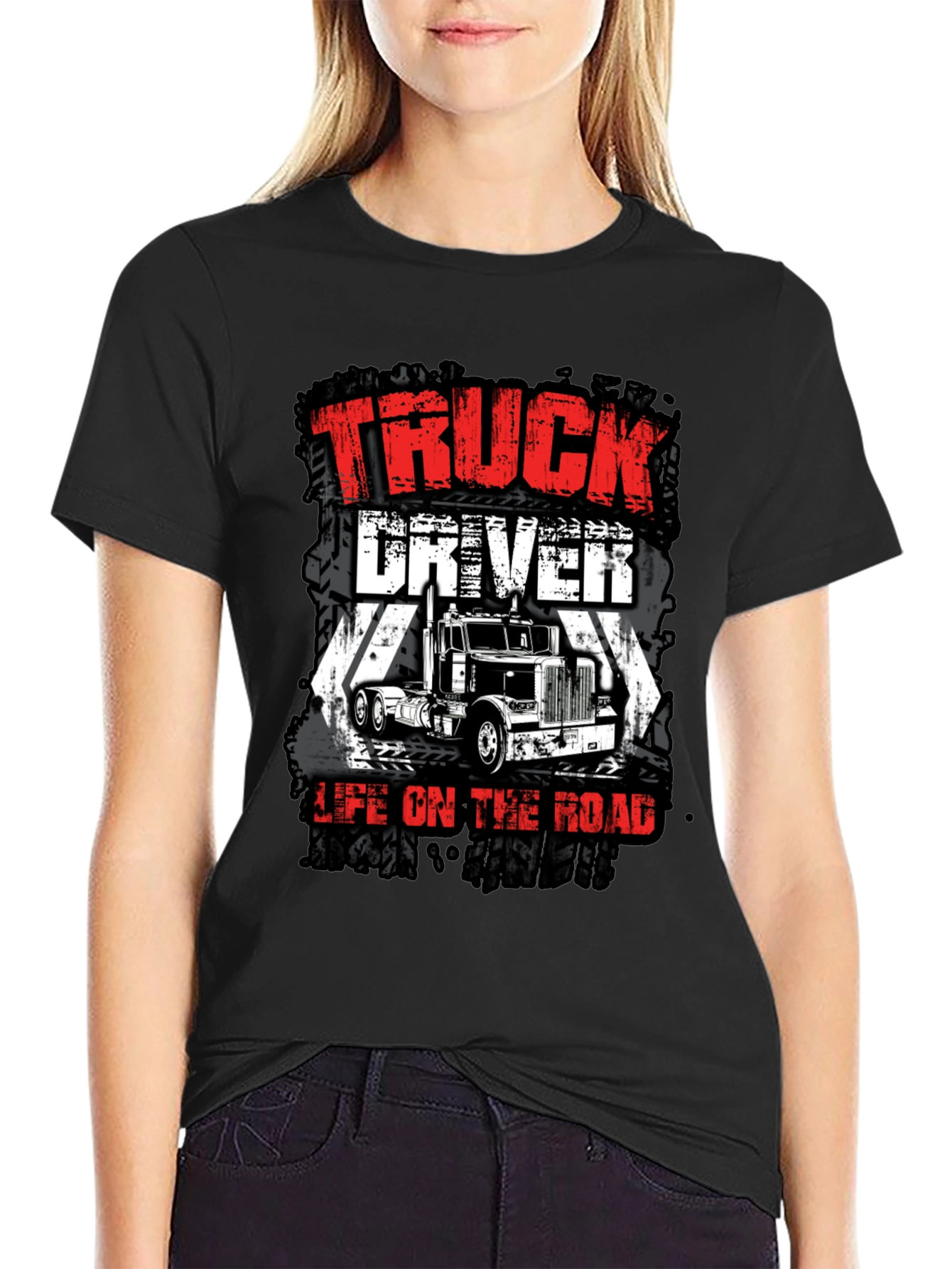 Truck Driver Life on the Road Graphic Tee