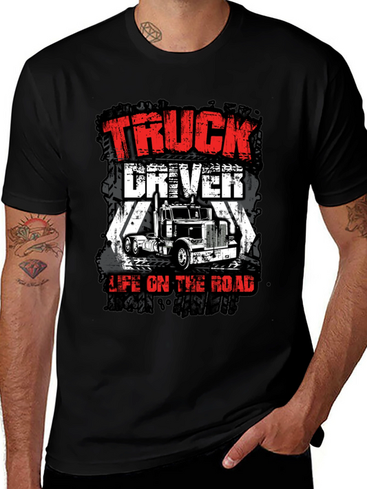 Truck Driver Life on the Road Graphic Tee