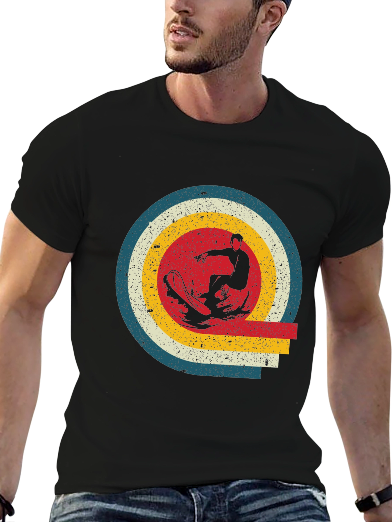 Retro Surfer Graphic T-Shirt - Stylish Mens Tee