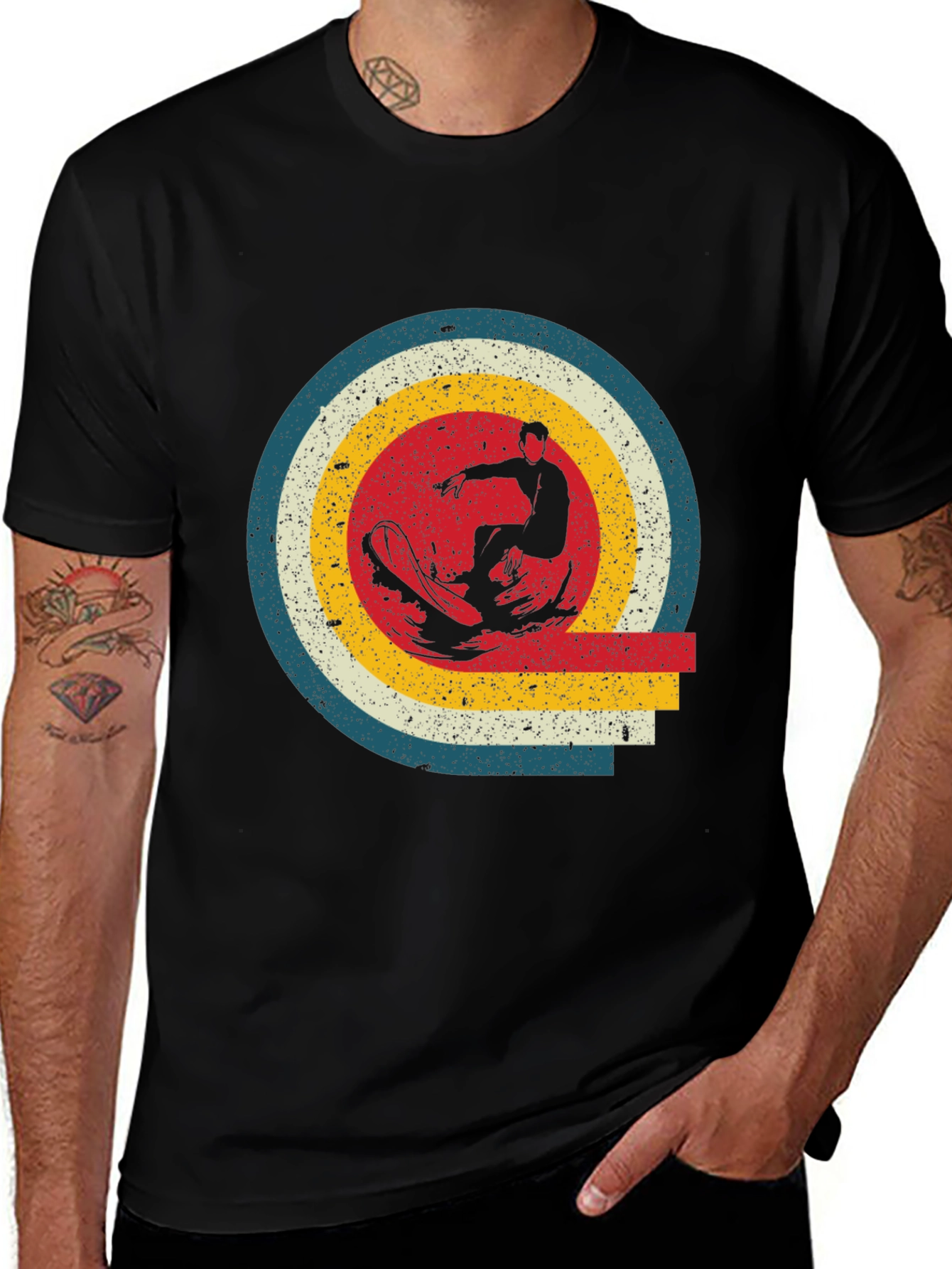Retro Surfer Graphic T-Shirt - Stylish Mens Tee
