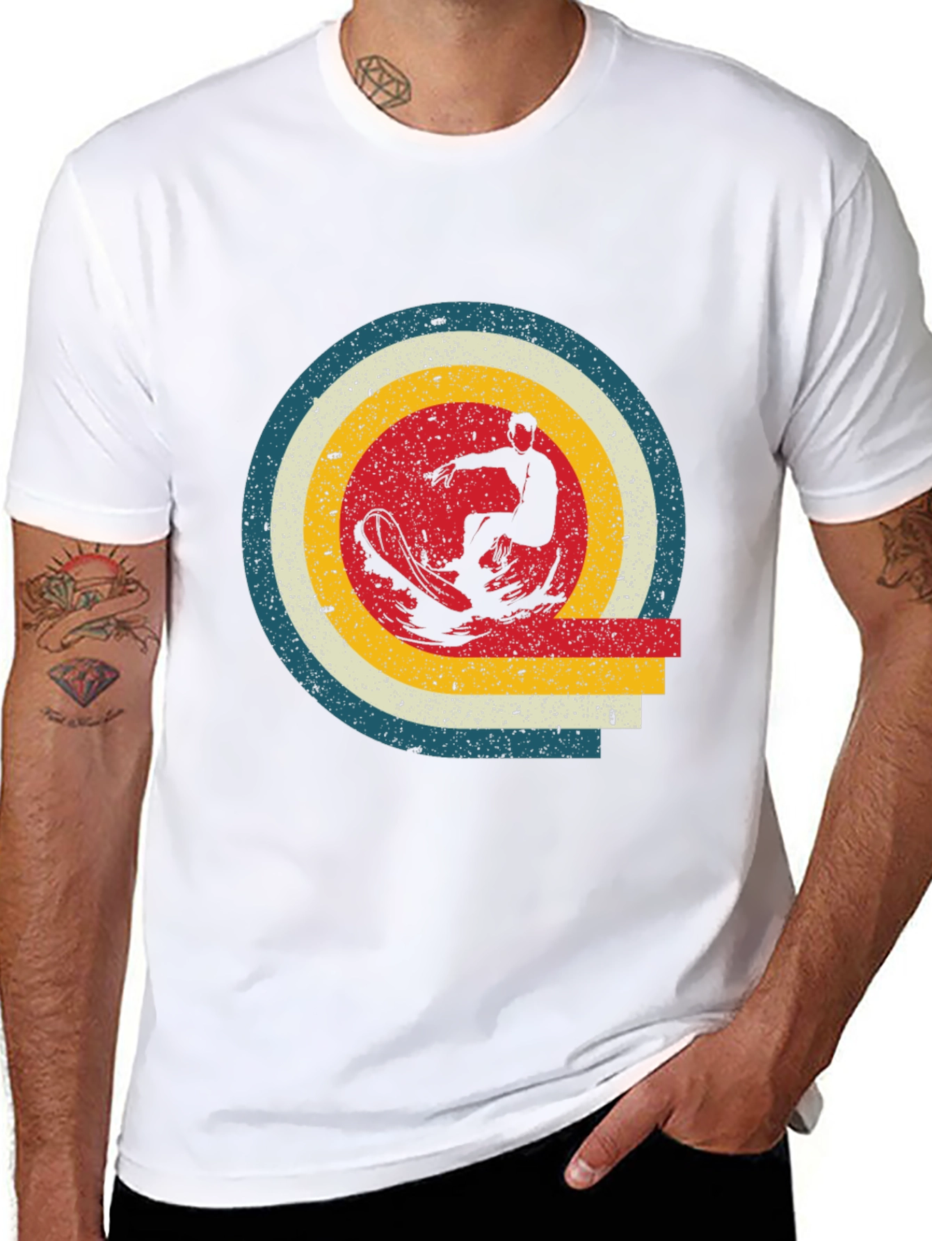 Retro Surfer Graphic T-Shirt - Stylish Mens Tee