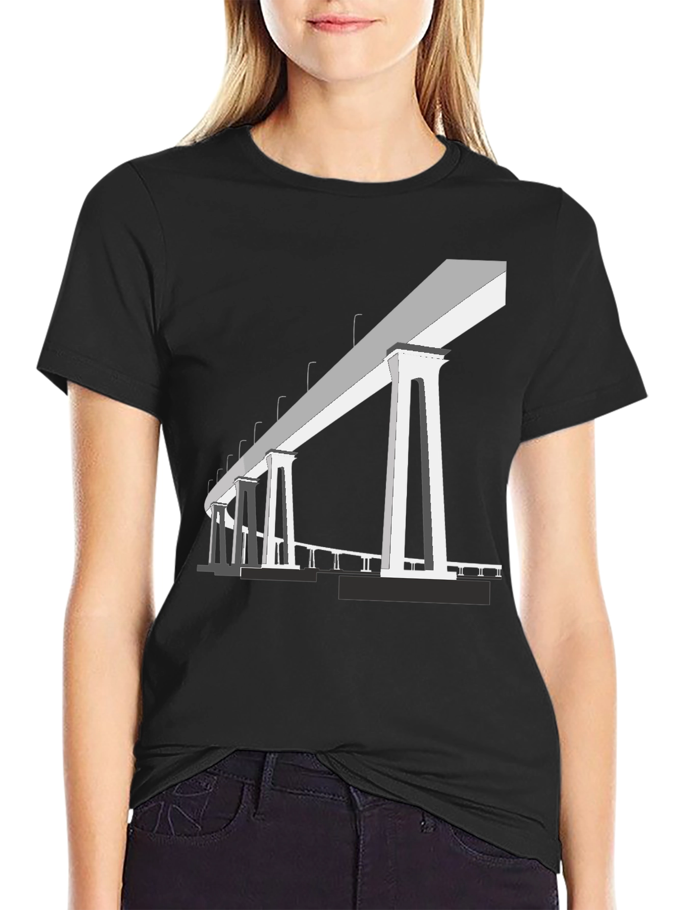 Bridge Graphic T-Shirt - Black Cotton Tee