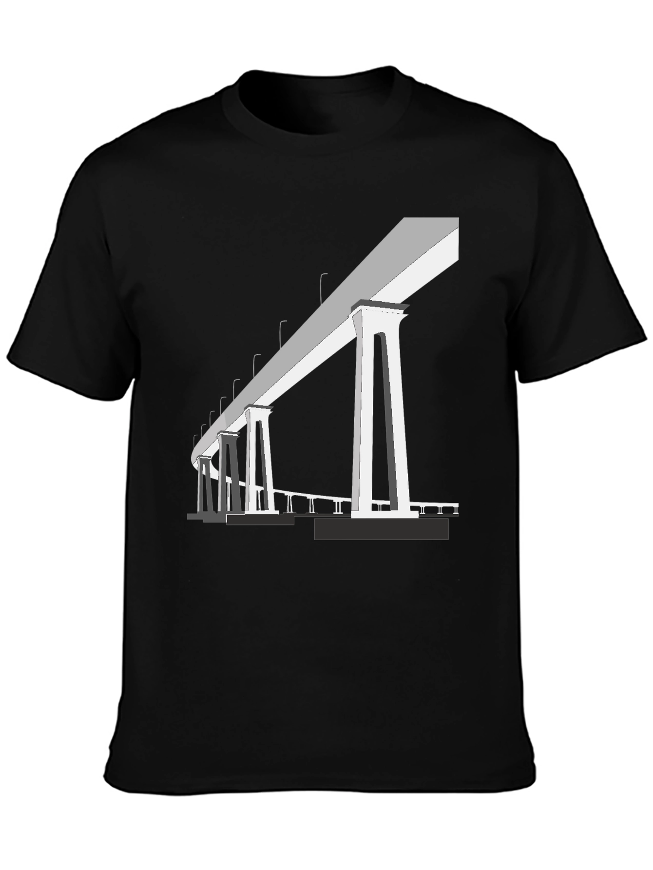 Bridge Graphic T-Shirt - Black Cotton Tee