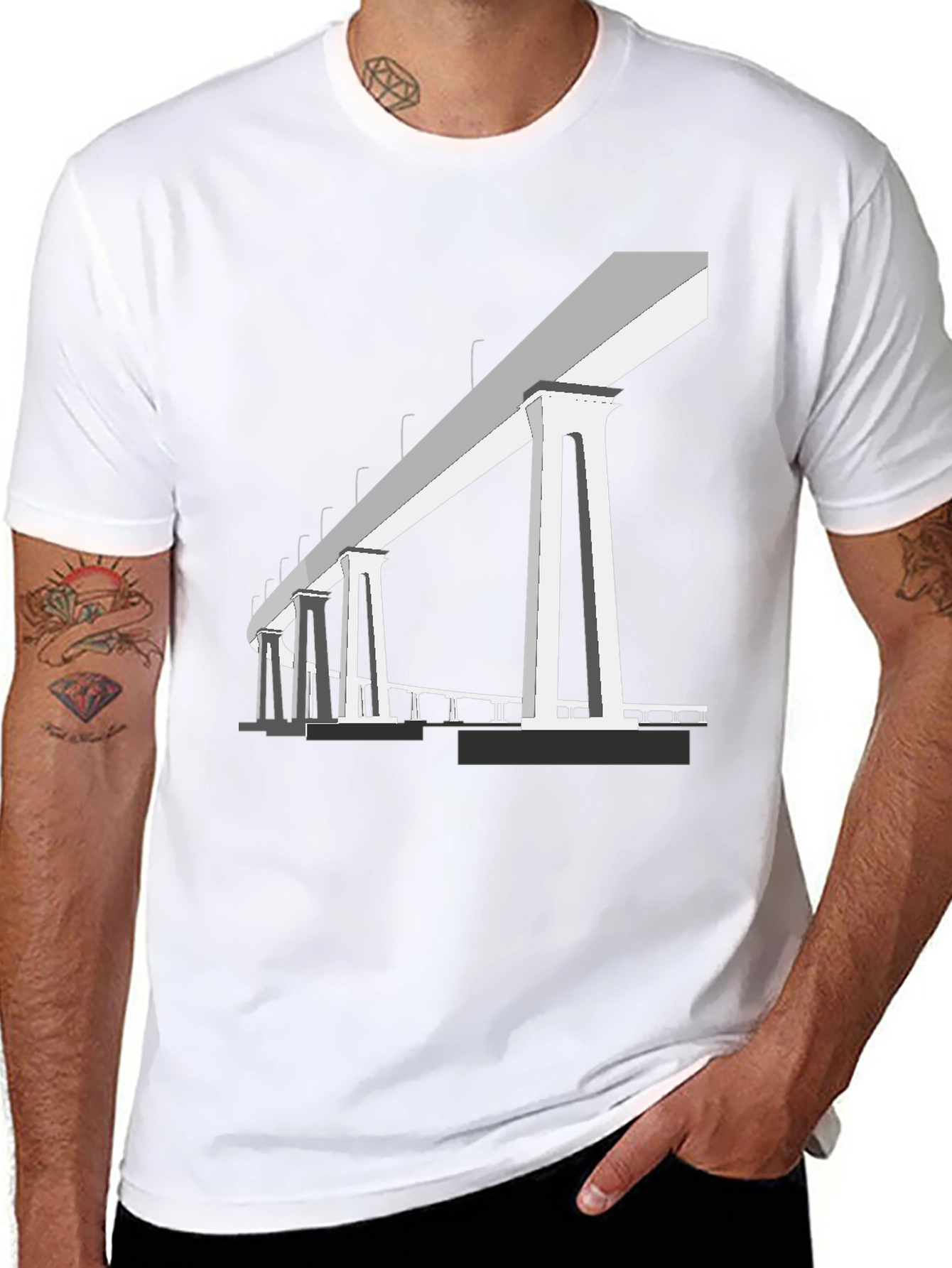 Bridge Graphic T-Shirt - Black Cotton Tee