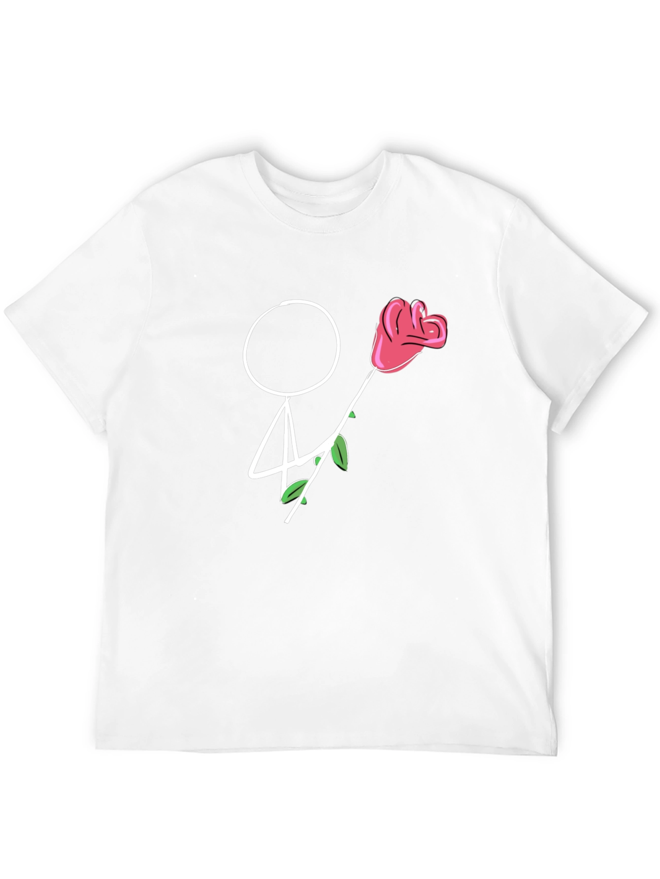 Stick Figure Rose T-Shirt - Romantic Gift
