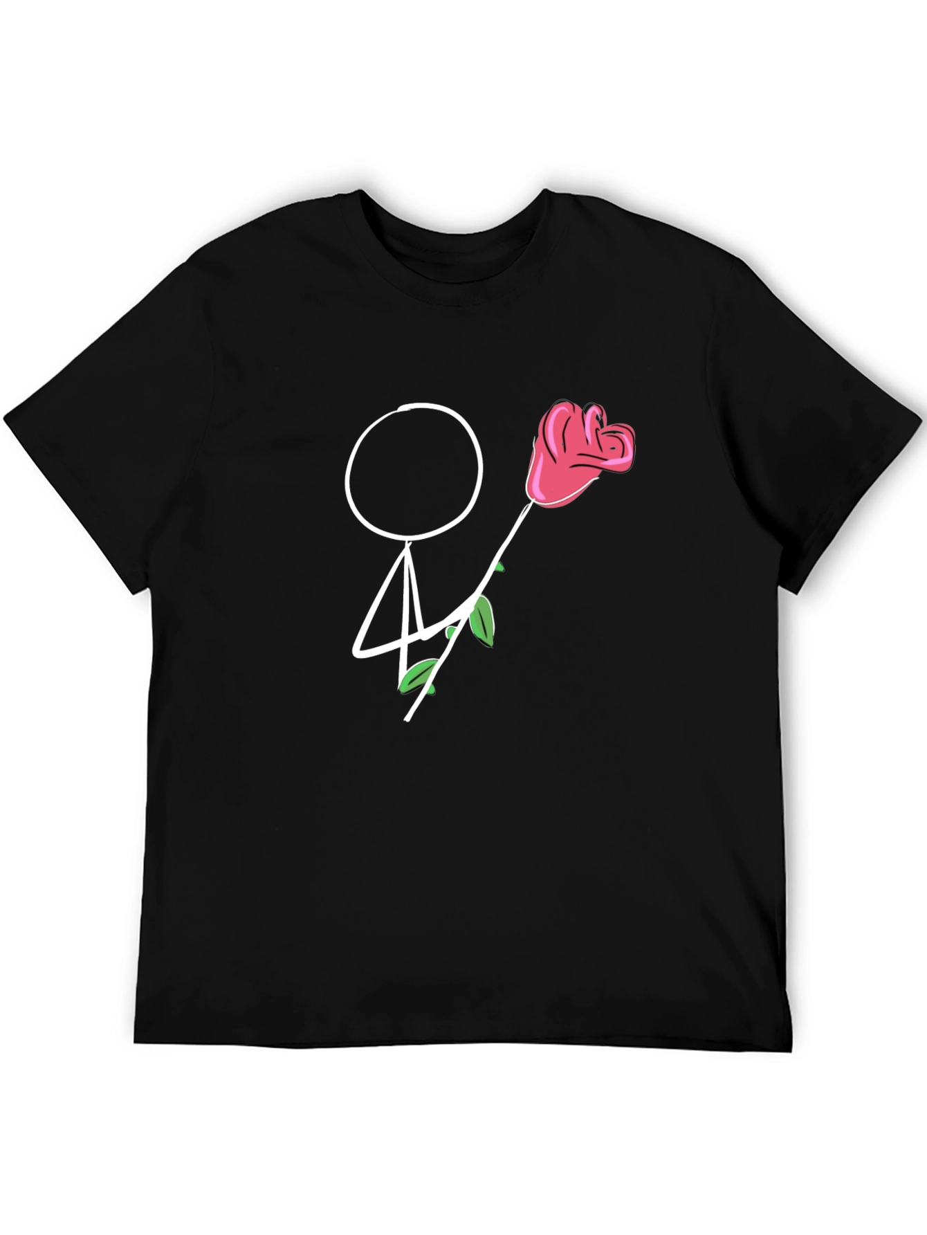 Stick Figure Rose T-Shirt - Romantic Gift