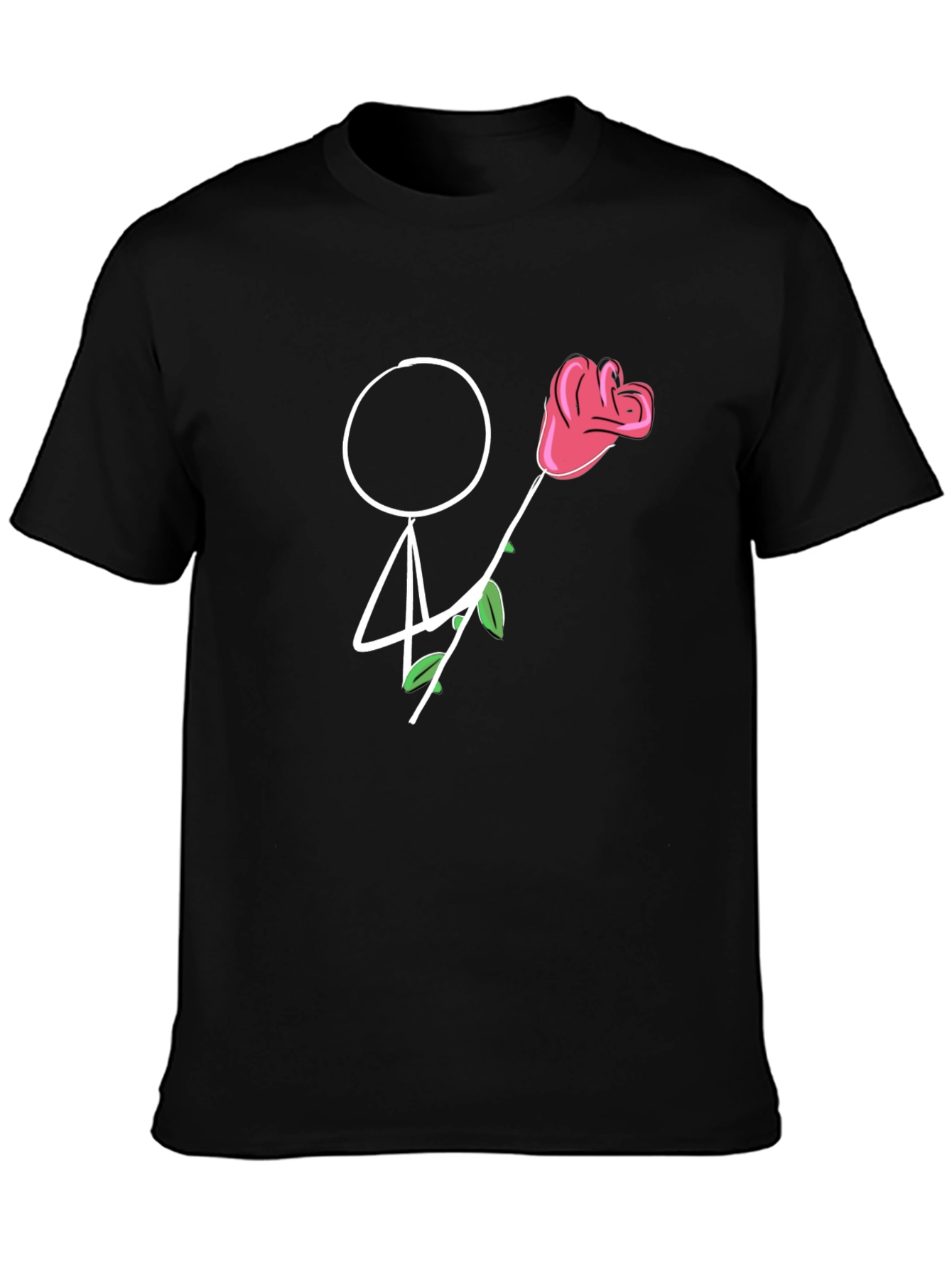 Stick Figure Rose T-Shirt - Romantic Gift