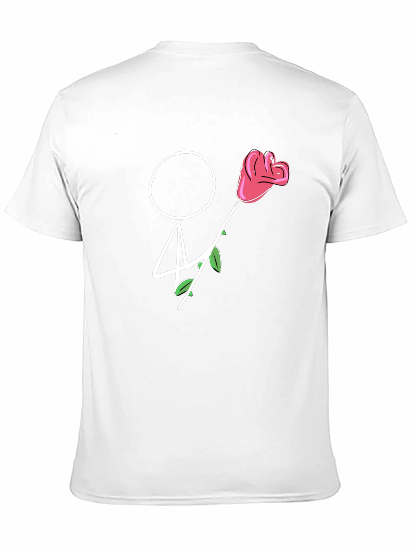 Stick Figure Rose T-Shirt - Romantic Gift