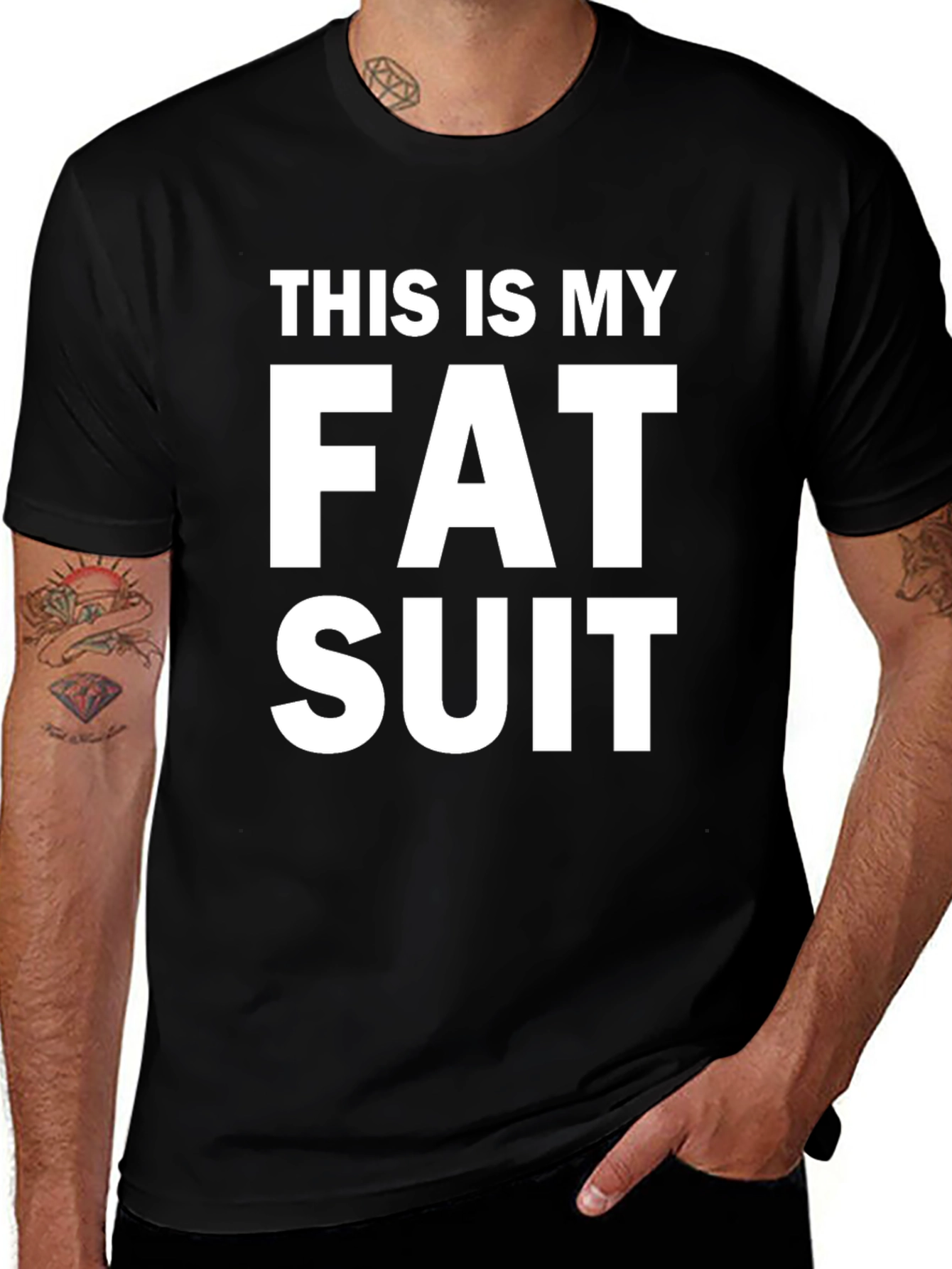 Funny This Is My Fat Suit Black T-Shirt