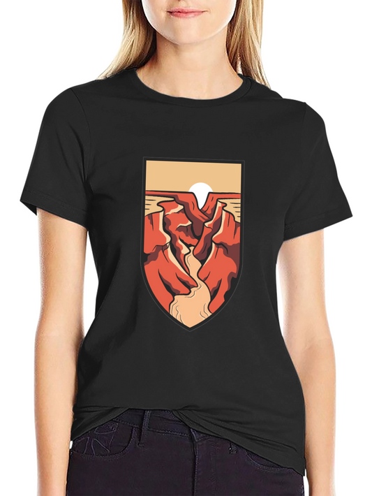 Canyon Sunset Graphic Tee - Black Cotton