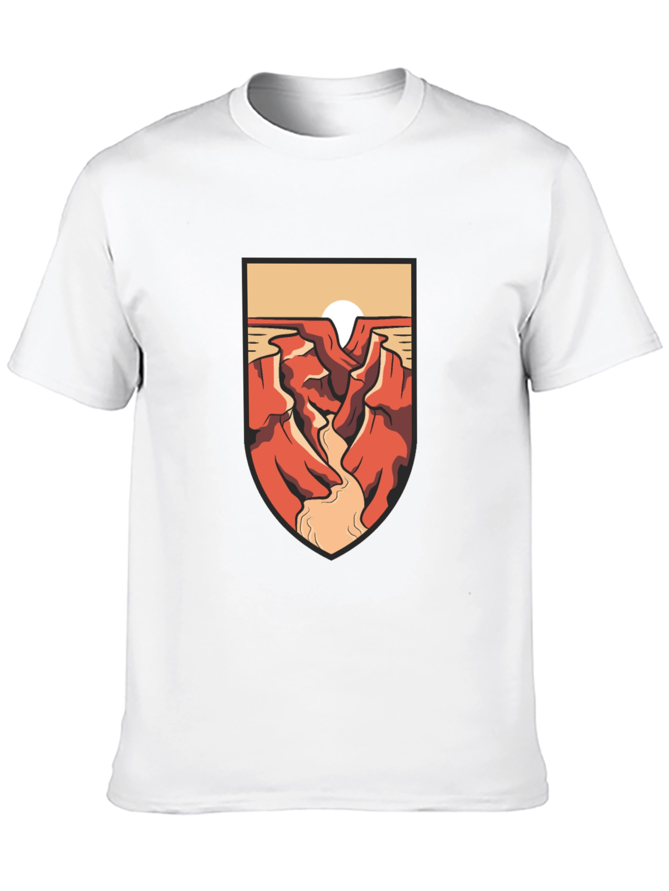 Canyon Sunset Graphic Tee - Black Cotton