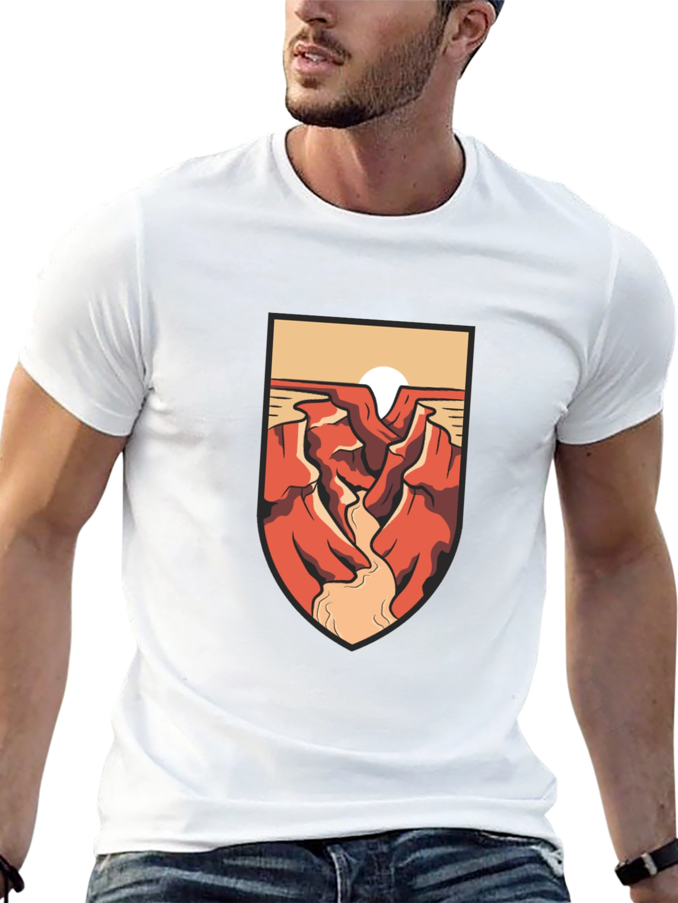 Canyon Sunset Graphic Tee - Black Cotton