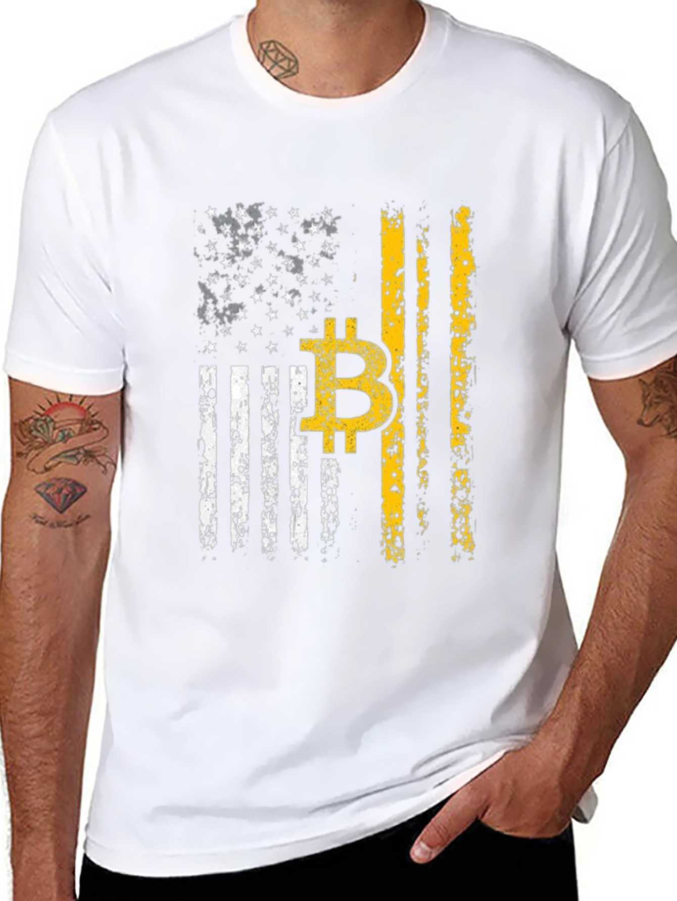 Bitcoin American Flag Graphic Tee - Crypto T-Shirt