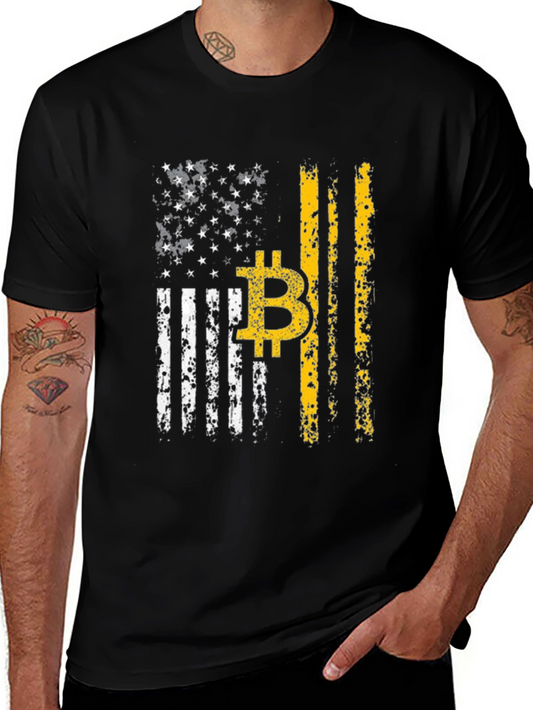 Bitcoin American Flag Graphic Tee - Crypto T-Shirt