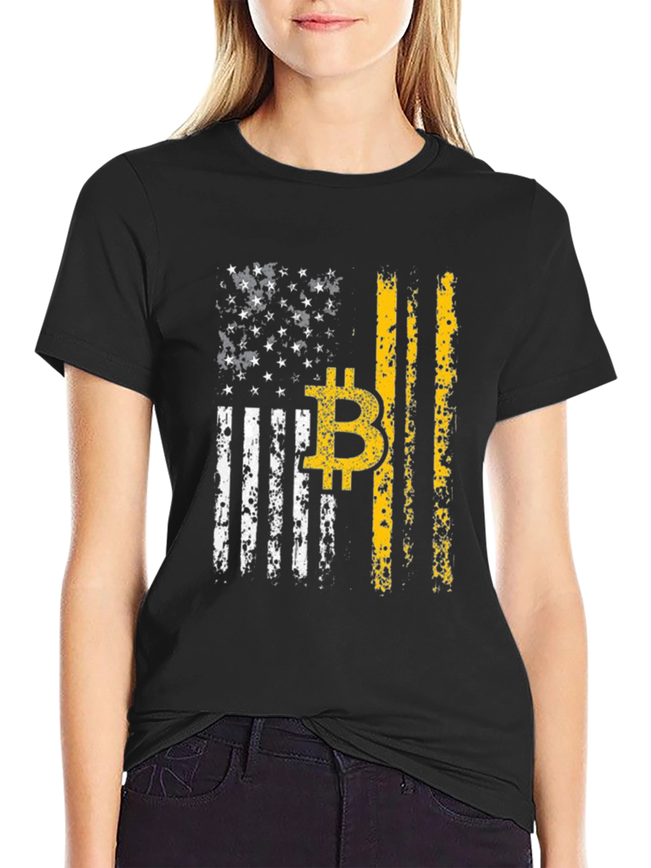 Bitcoin American Flag Graphic Tee - Crypto T-Shirt