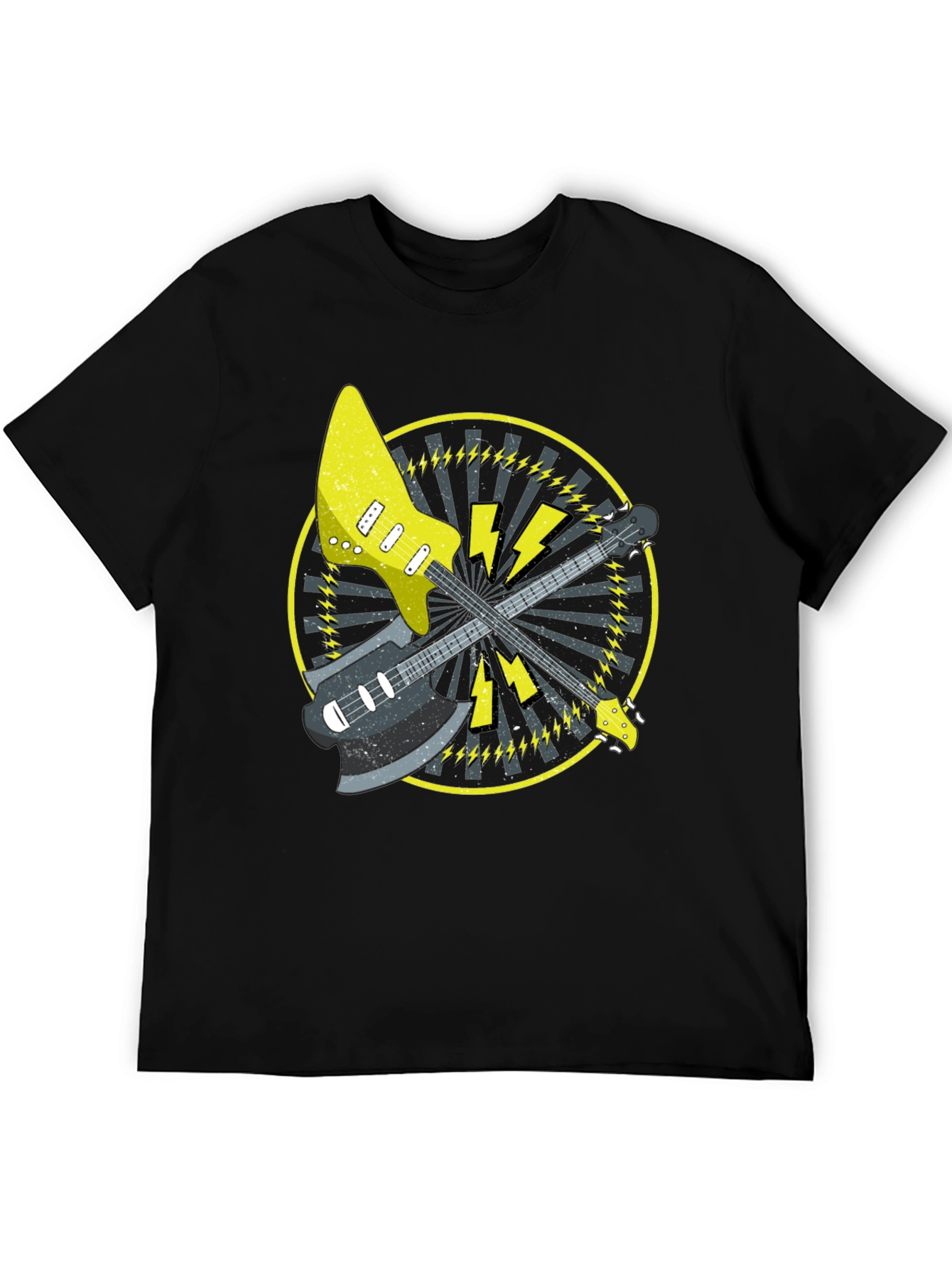 Electric Guitar Graphic Tee - Rock Music Style