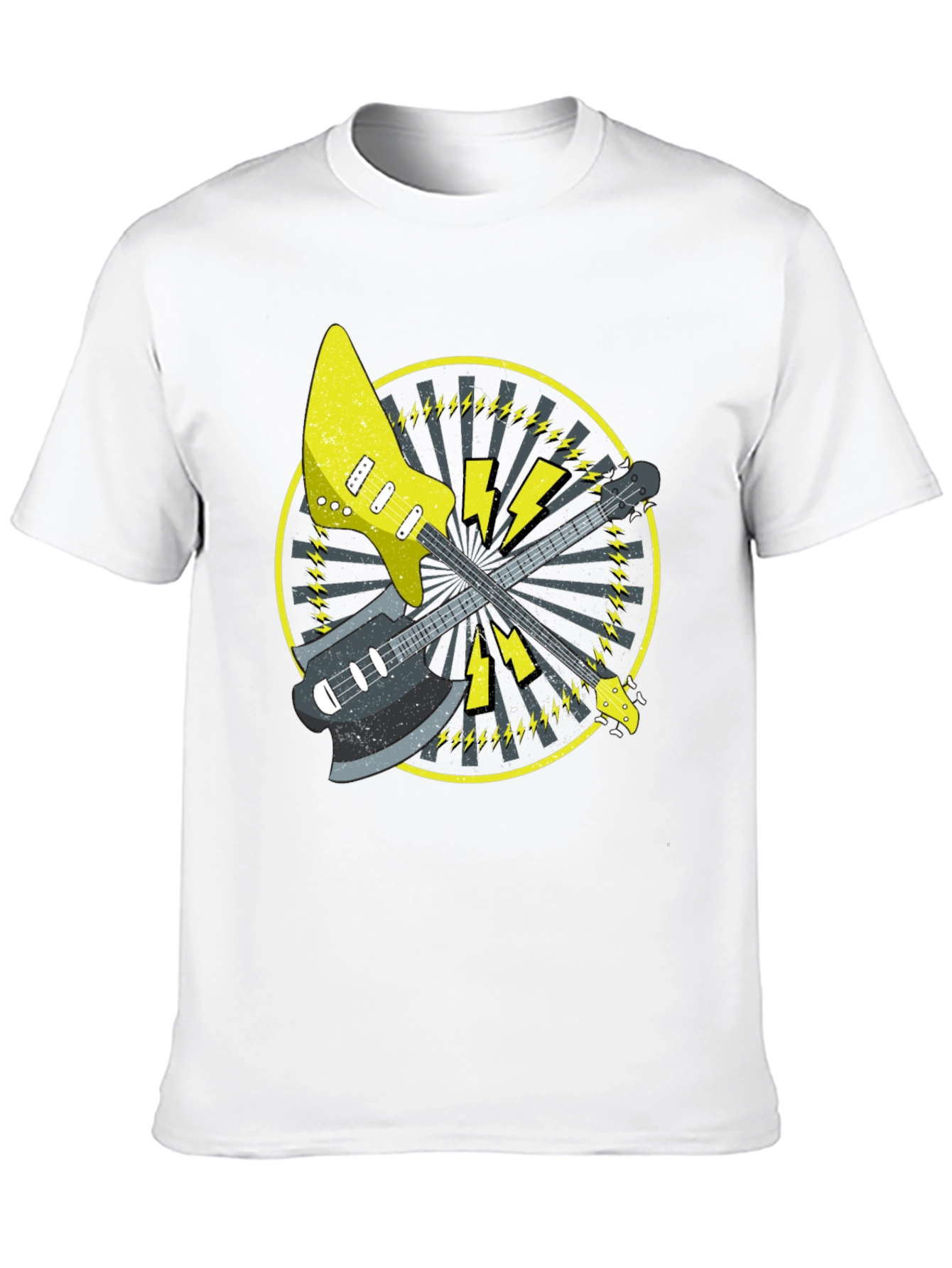 Electric Guitar Graphic Tee - Rock Music Style