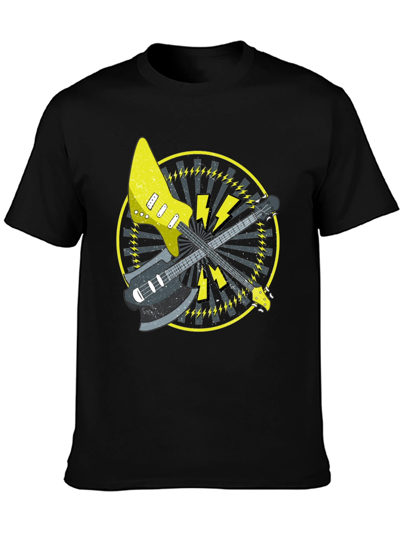 Electric Guitar Graphic Tee - Rock Music Style