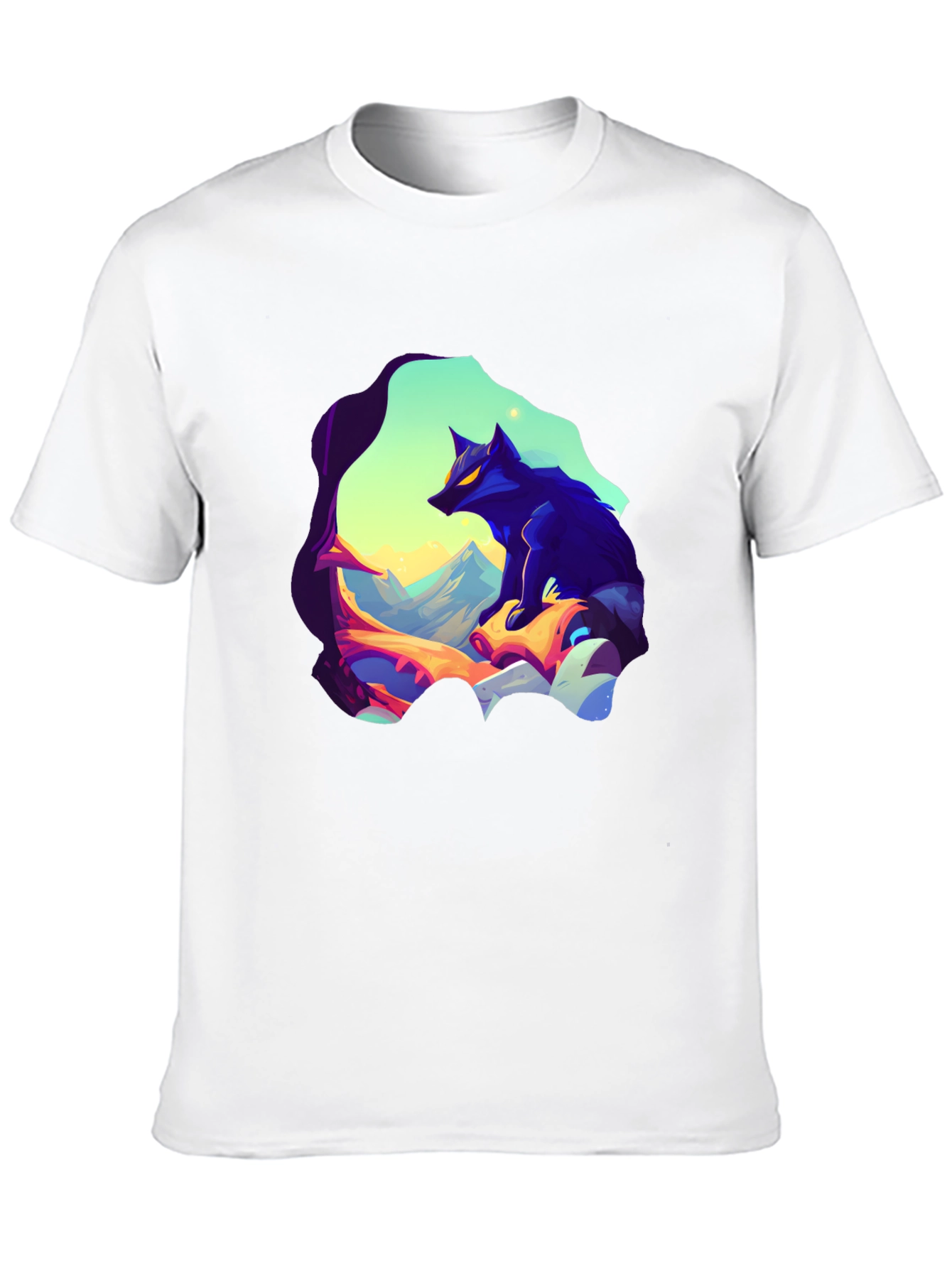 Wolf Graphic Tee - Stylish Mens Black T-Shirt