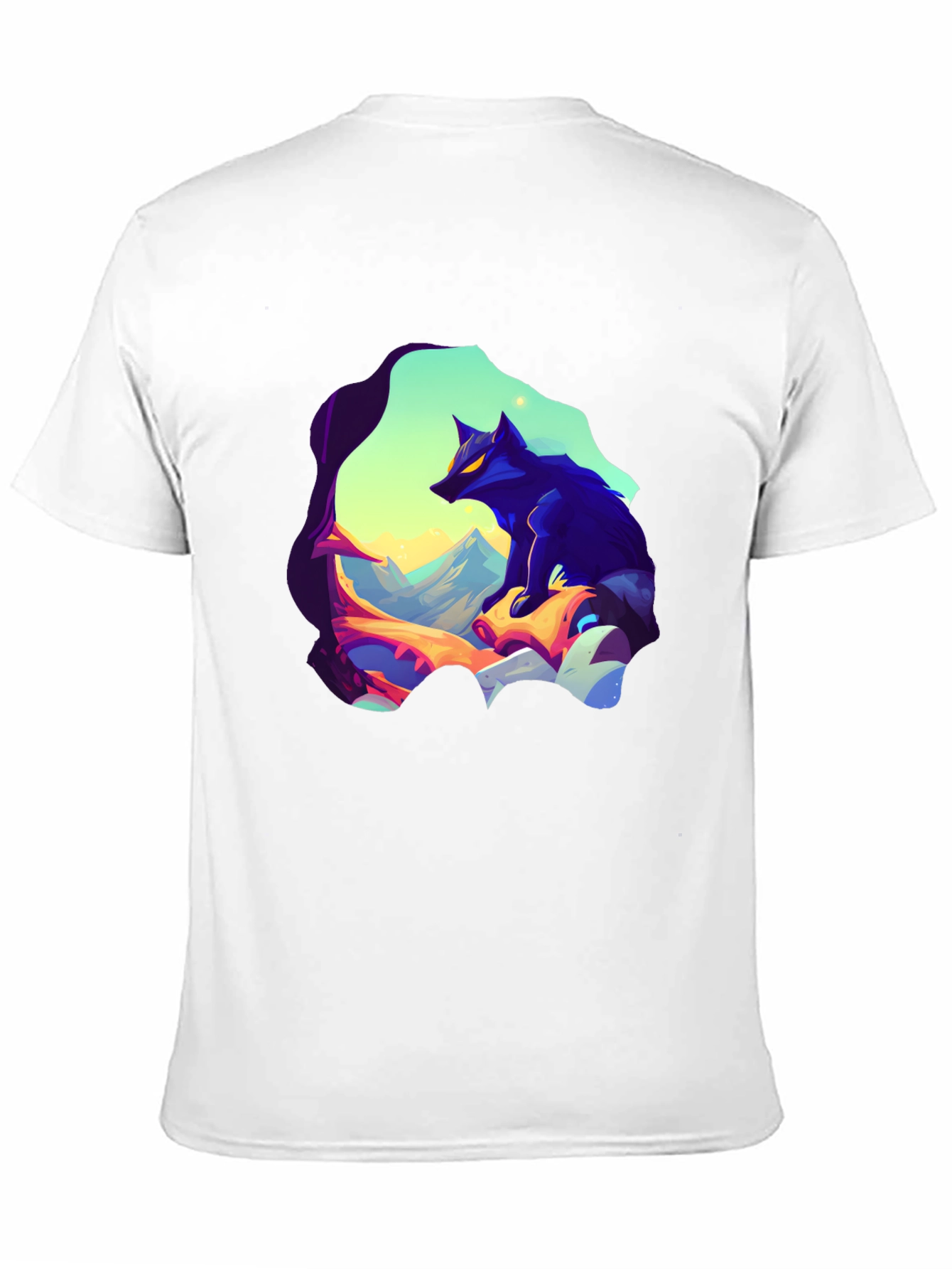Wolf Graphic Tee - Stylish Mens Black T-Shirt