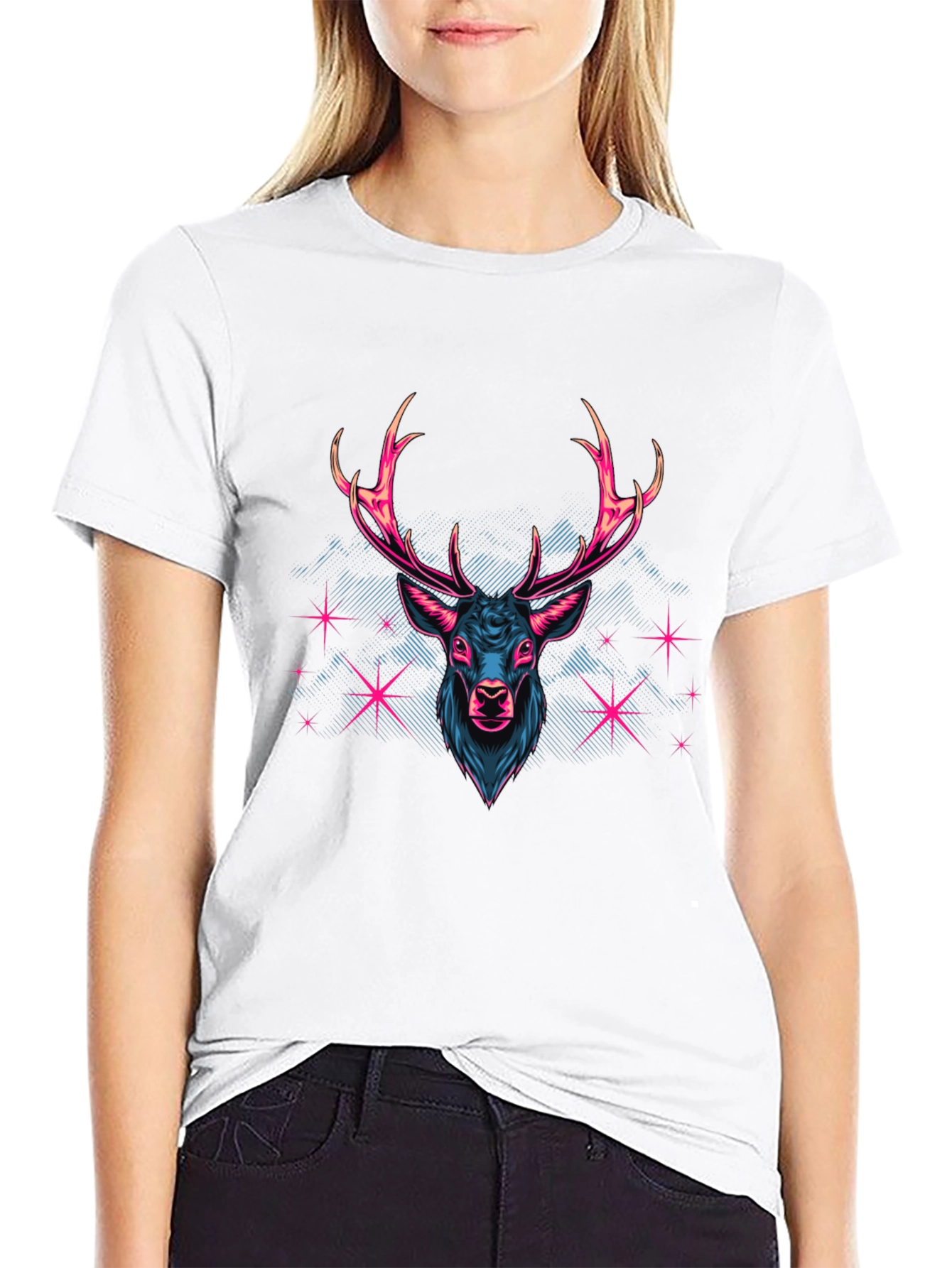 Neon Deer Graphic T-Shirt - Bold & Stylish