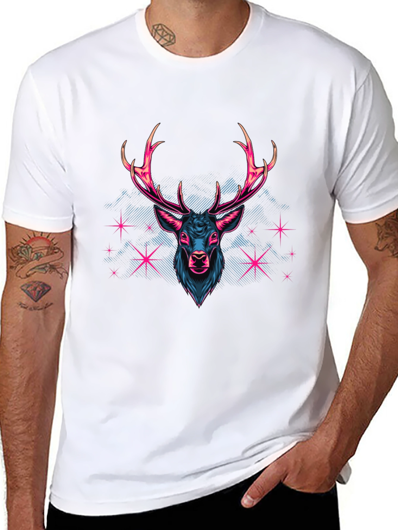 Neon Deer Graphic T-Shirt - Bold & Stylish