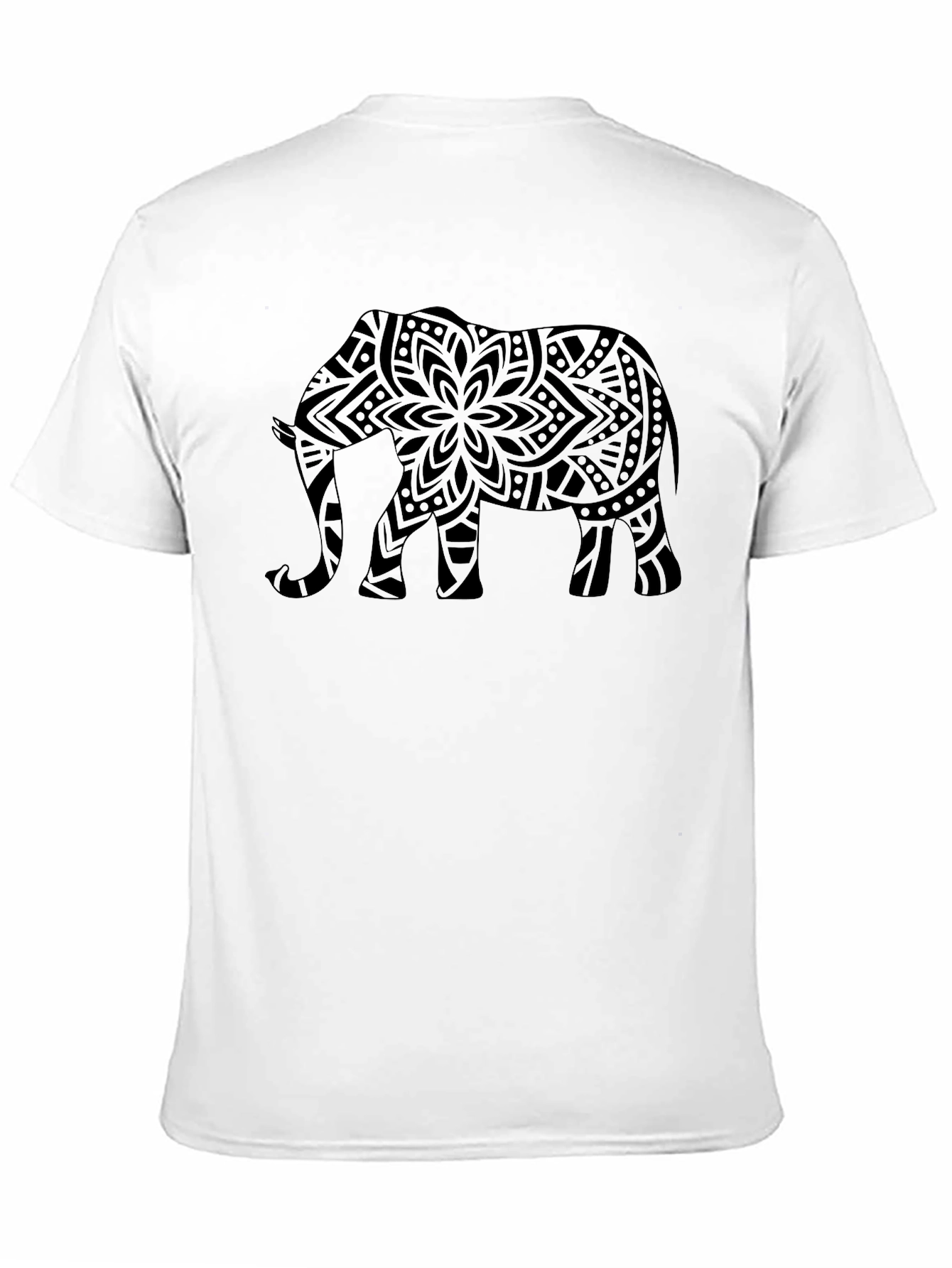 Elephant Mandala Graphic Black T-Shirt